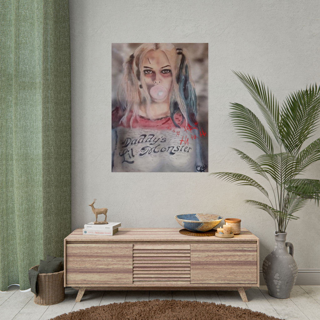 Rolled Poster — Grunge 'Daddy's Lil Monster' Punk Character Art