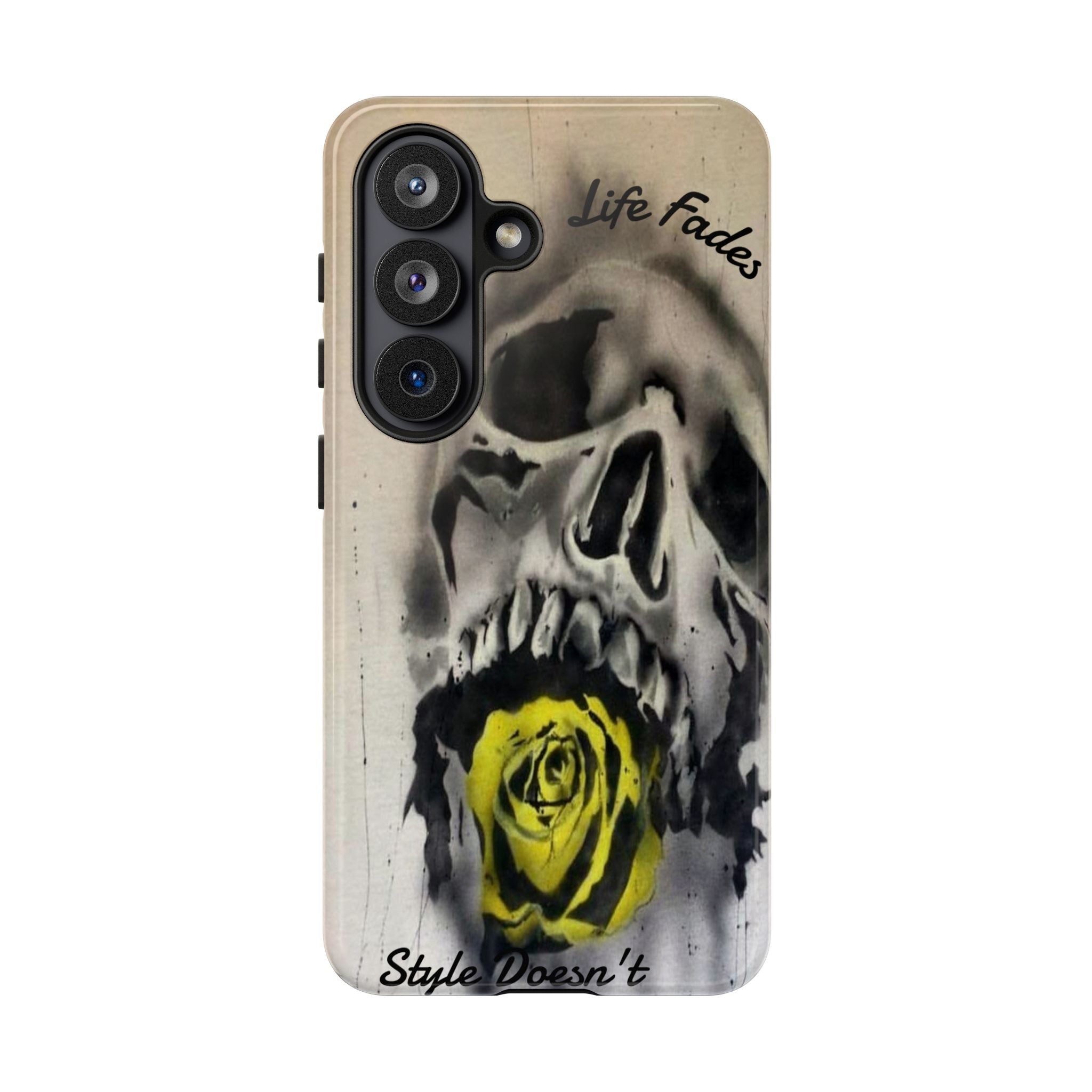 Skull & Rose Tough Case — “Life Fades. Style Doesn’t.” Phone Cover