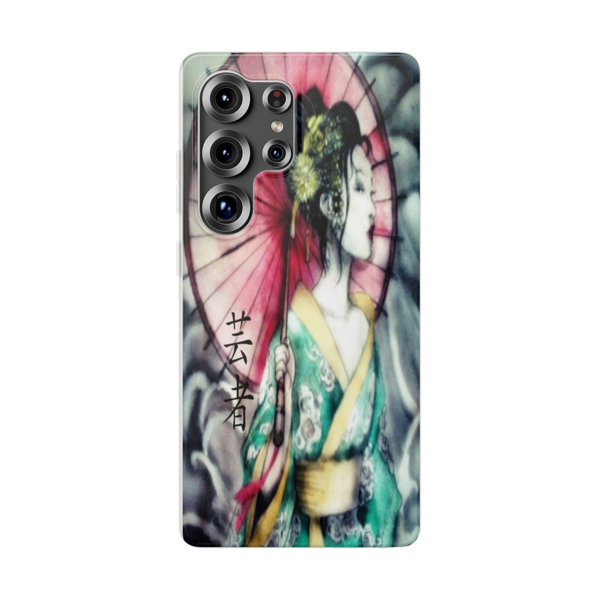 Geisha Art Phone Case — Japanese Parasol iPhone Flexi Case