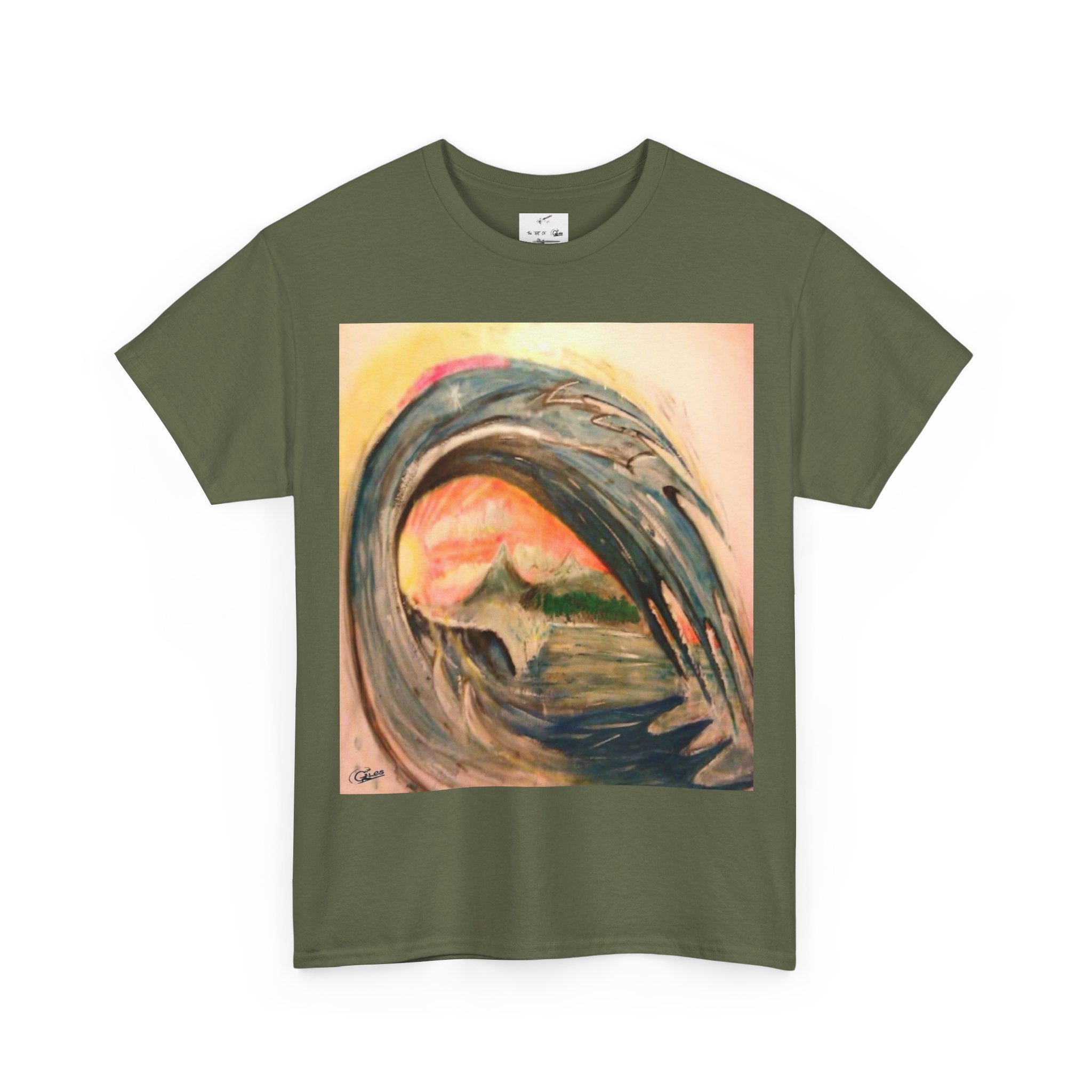 Surf Wave Art T-Shirt — Sunset Ocean Painting Tee