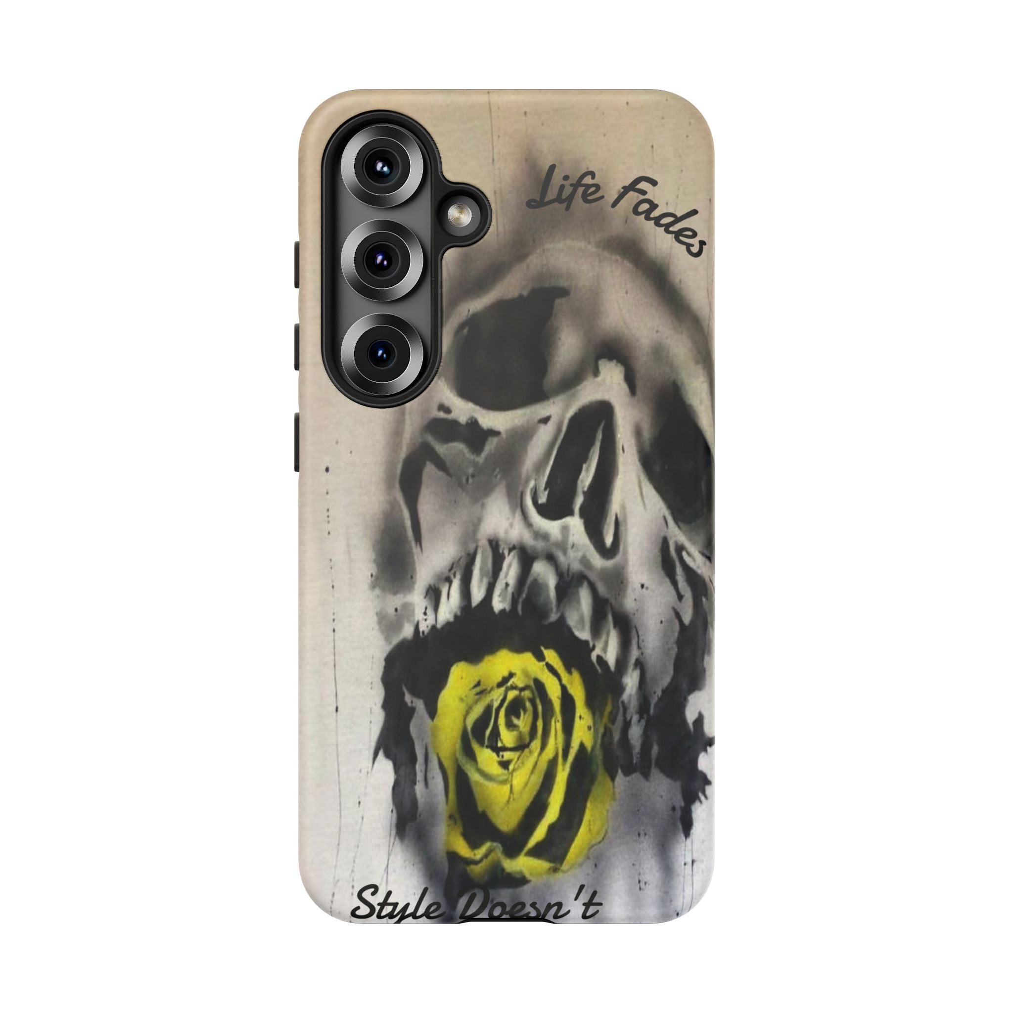Skull & Rose Tough Case — “Life Fades. Style Doesn’t.” Phone Cover
