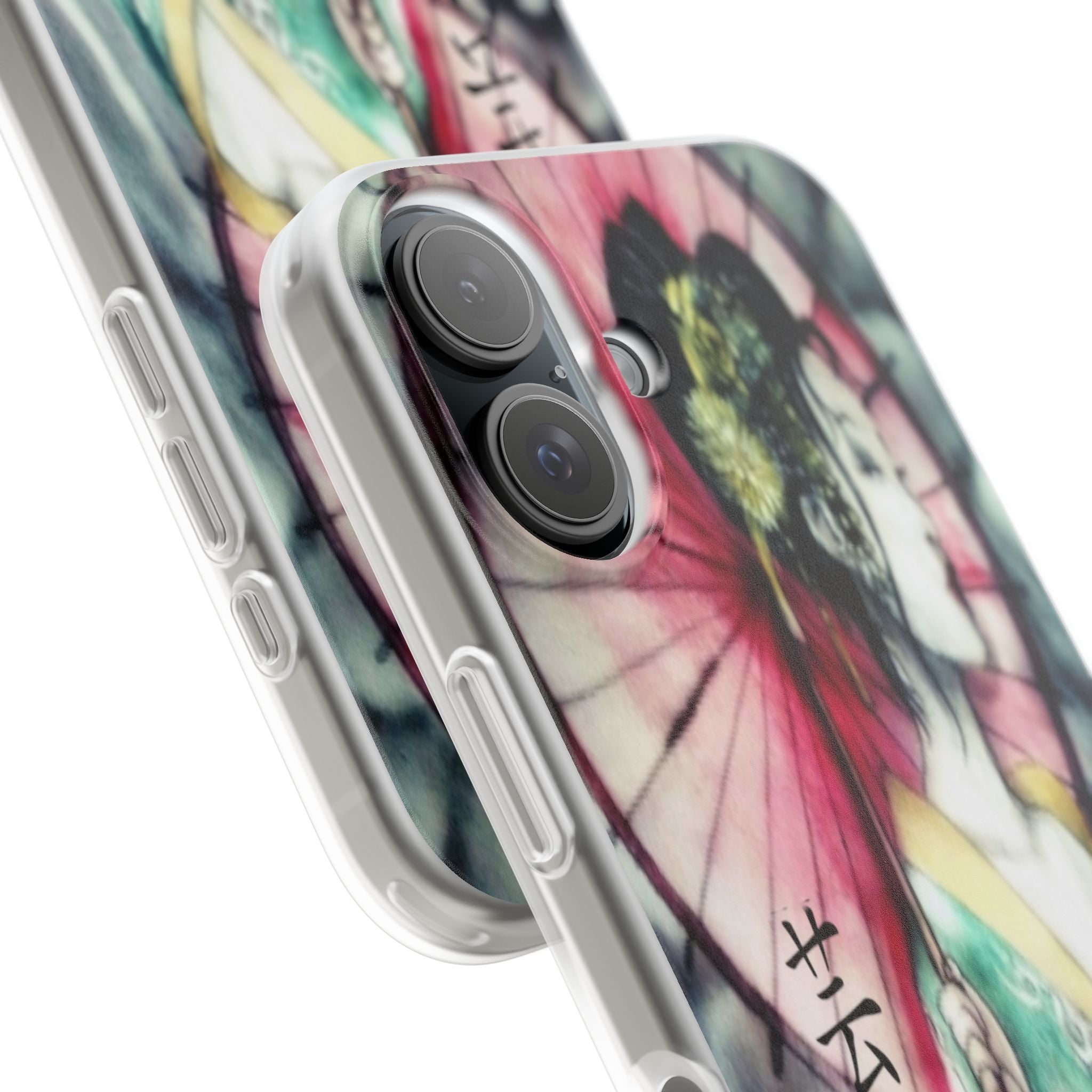 Geisha Art Phone Case — Japanese Parasol iPhone Flexi Case