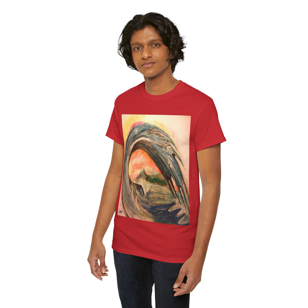 Surf Wave Art T-Shirt — Sunset Ocean Painting Tee
