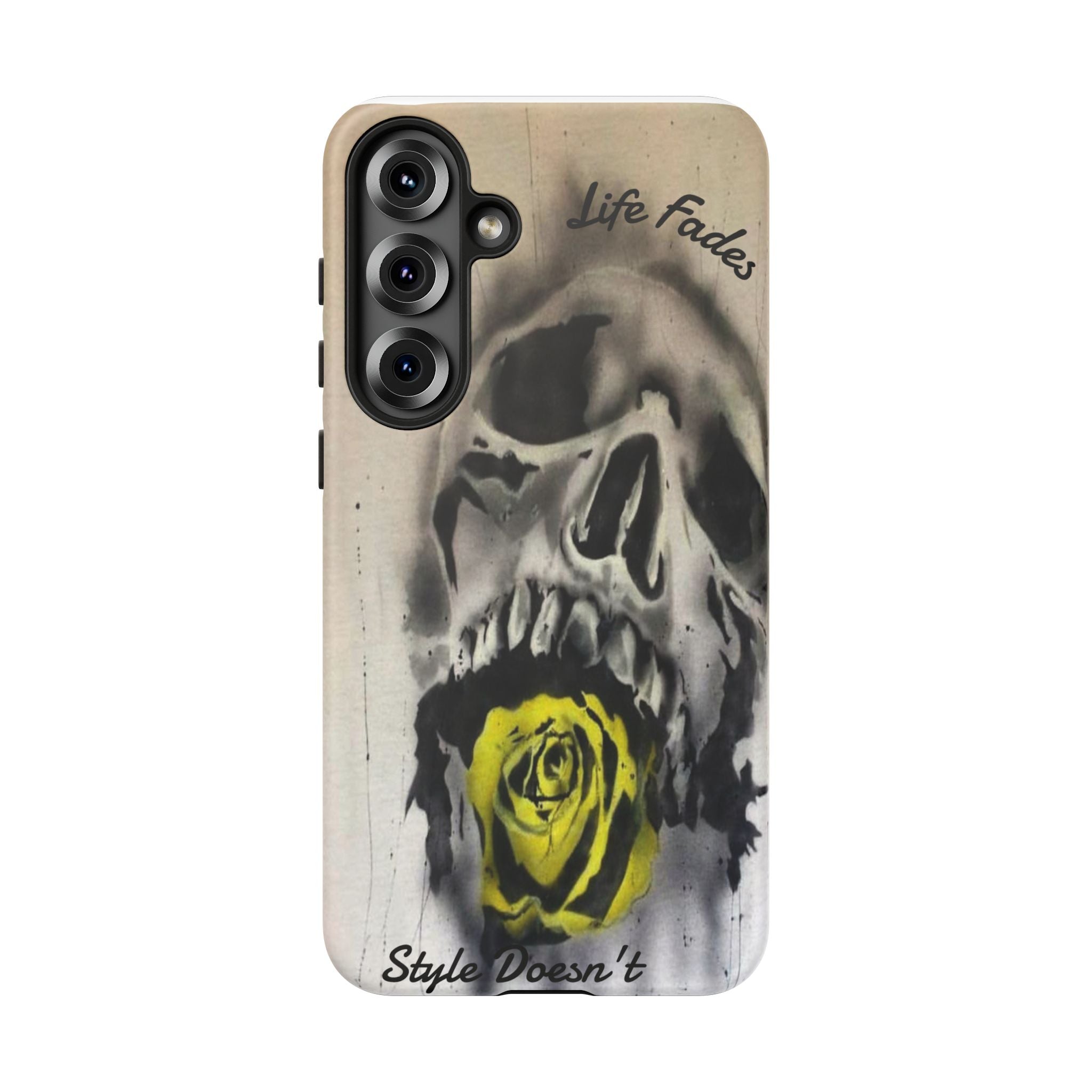 Skull & Rose Tough Case — “Life Fades. Style Doesn’t.” Phone Cover