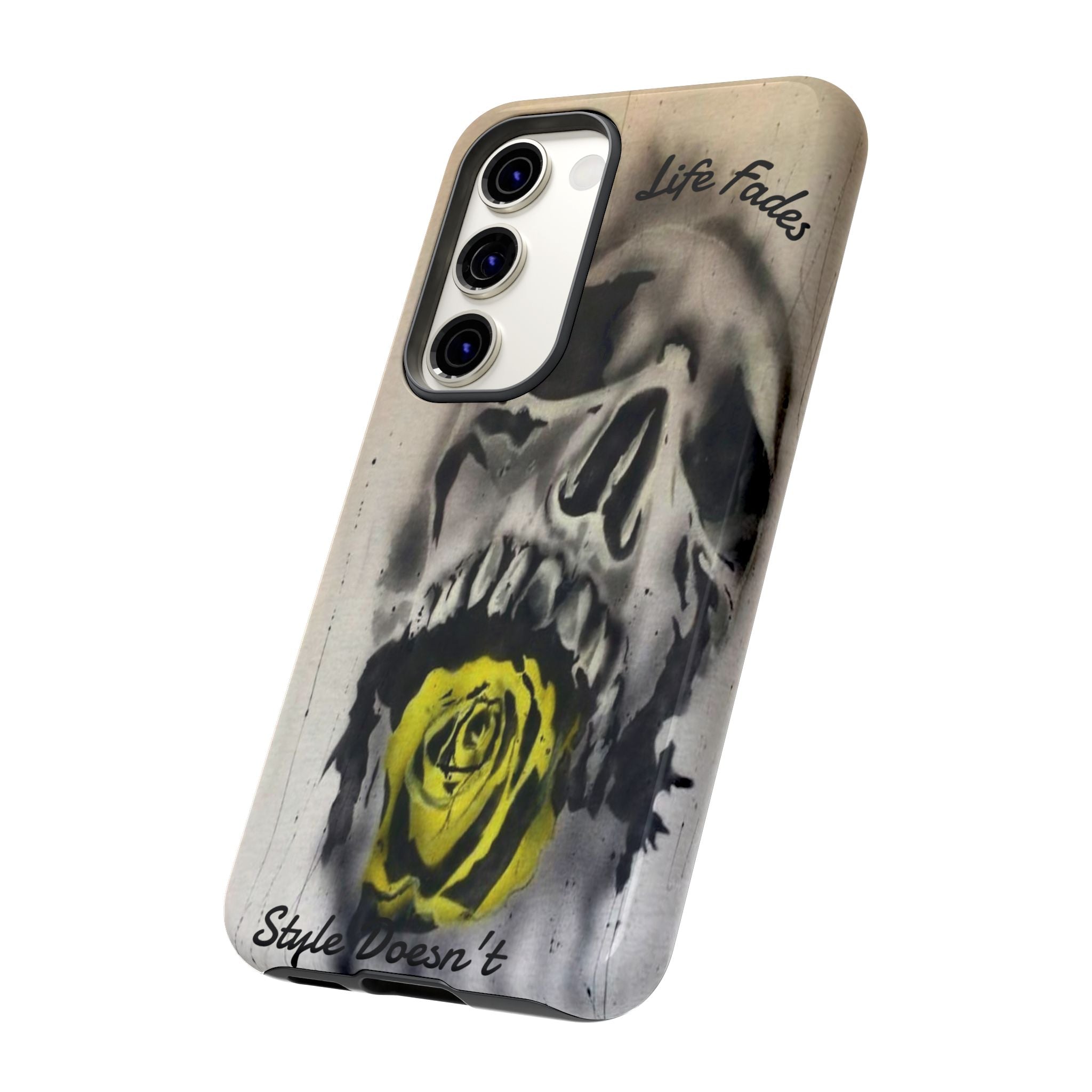 Skull & Rose Tough Case — “Life Fades. Style Doesn’t.” Phone Cover