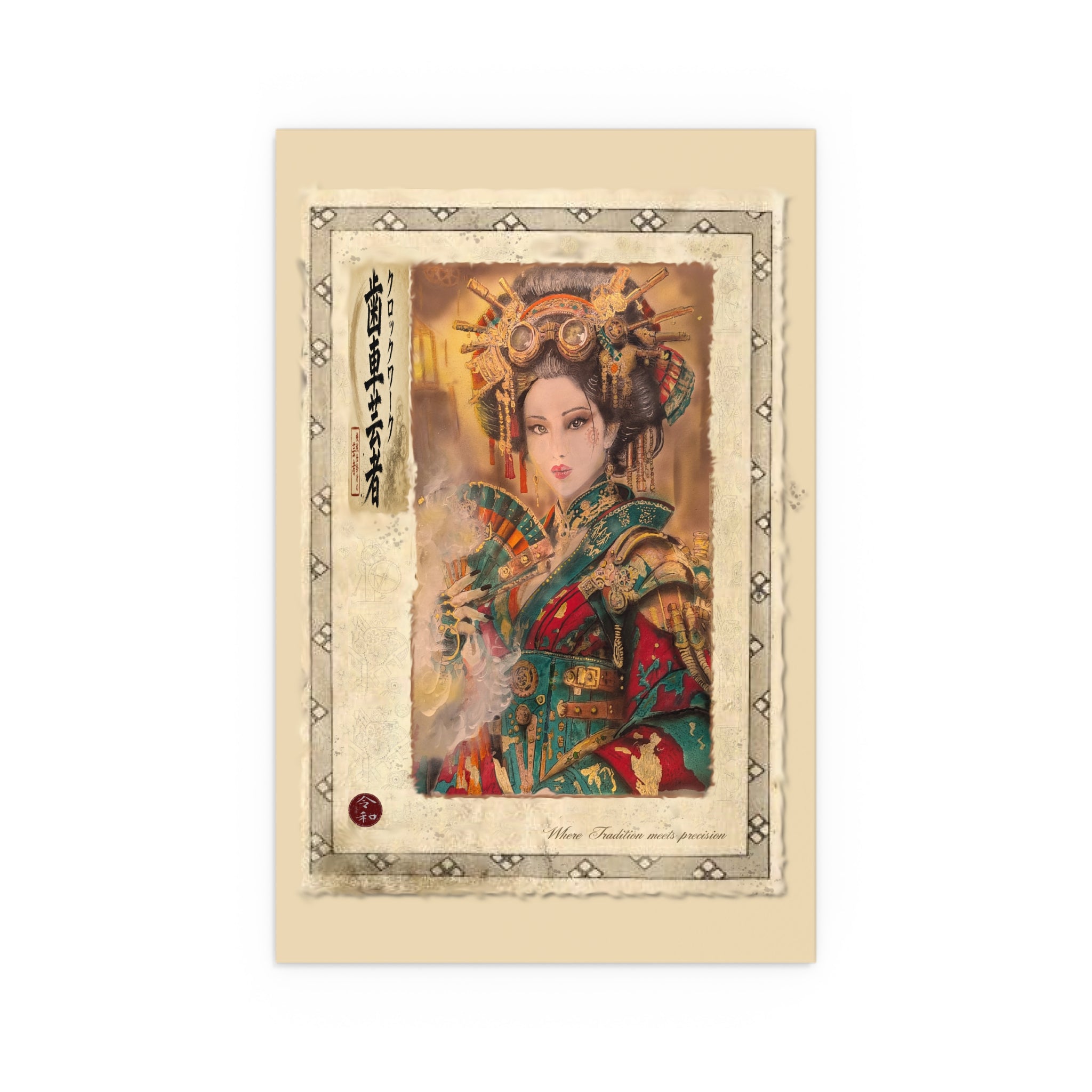 Silk Poster - Vintage Geisha Art Print for Indoor & Outdoor Decor