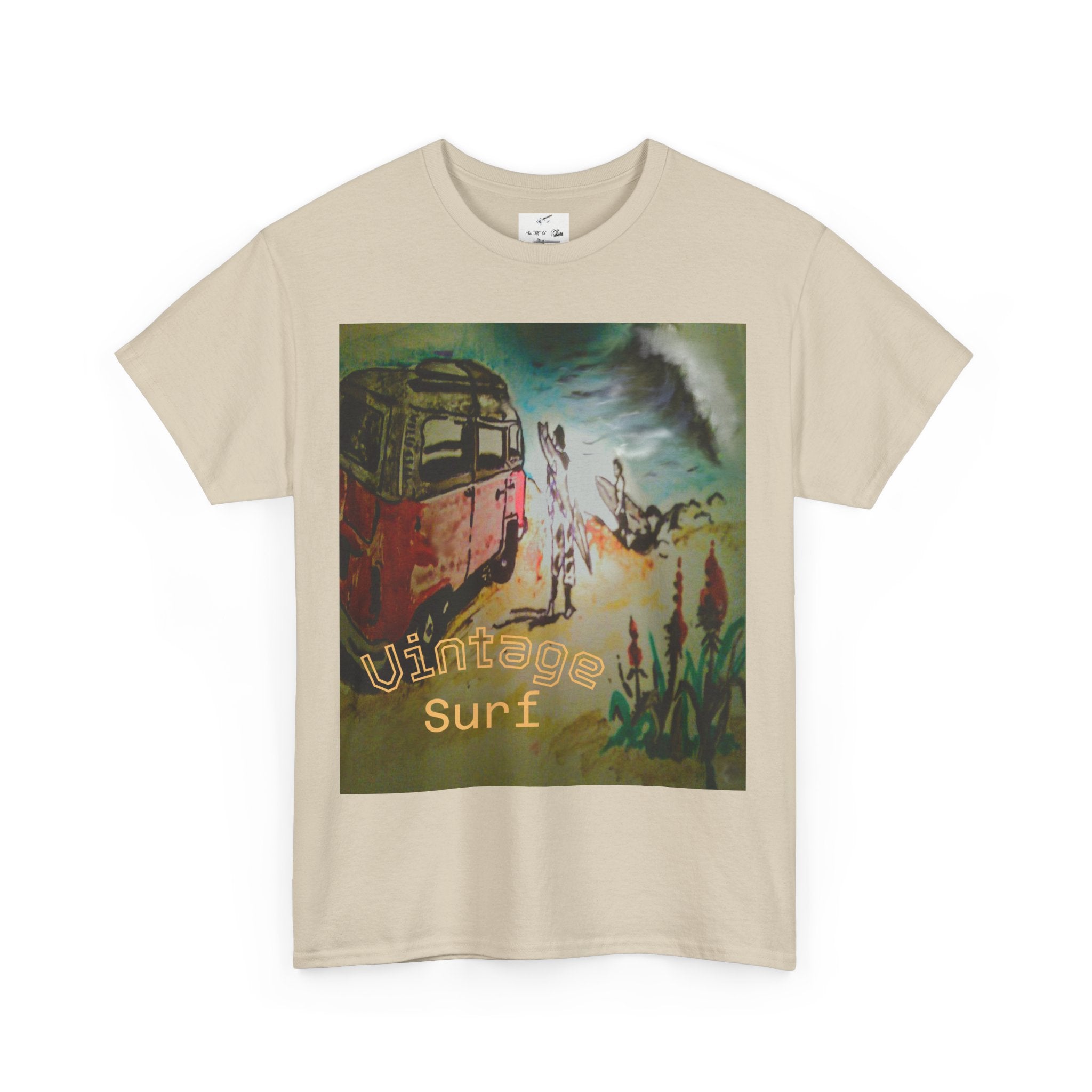 Vintage Surf T-Shirt — Retro VW Bus Beach Graphic