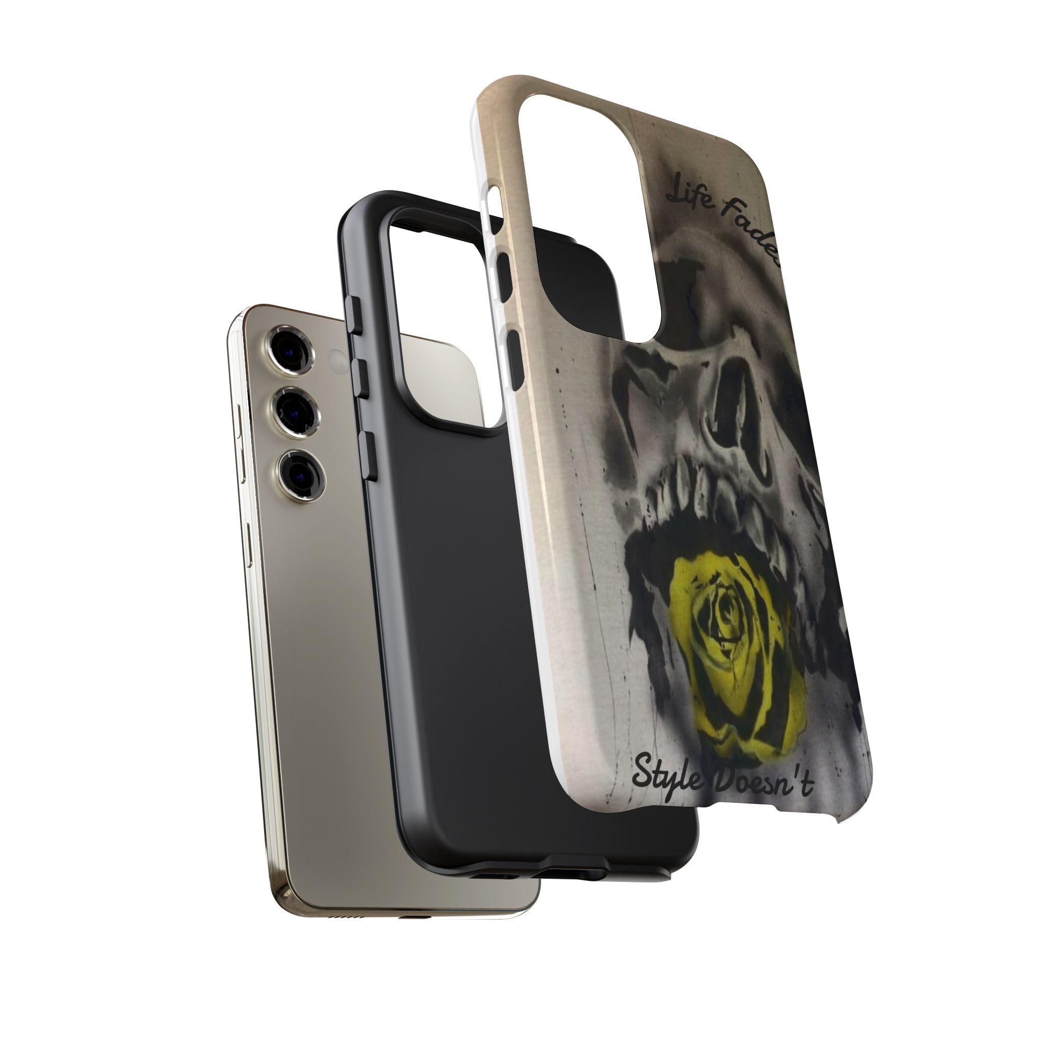 Skull & Rose Tough Case — “Life Fades. Style Doesn’t.” Phone Cover