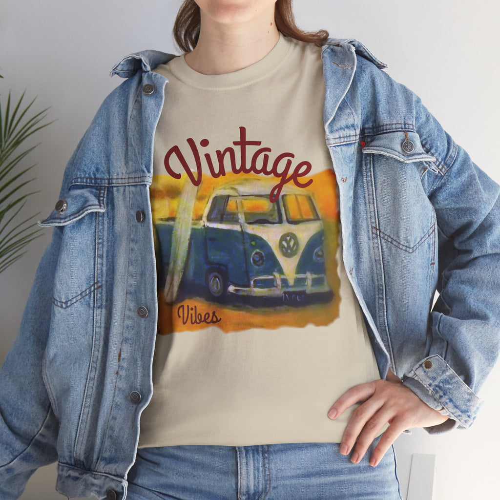 Vintage VW Camper Tee — 'Vintage' Retro Surf Van T-Shirt