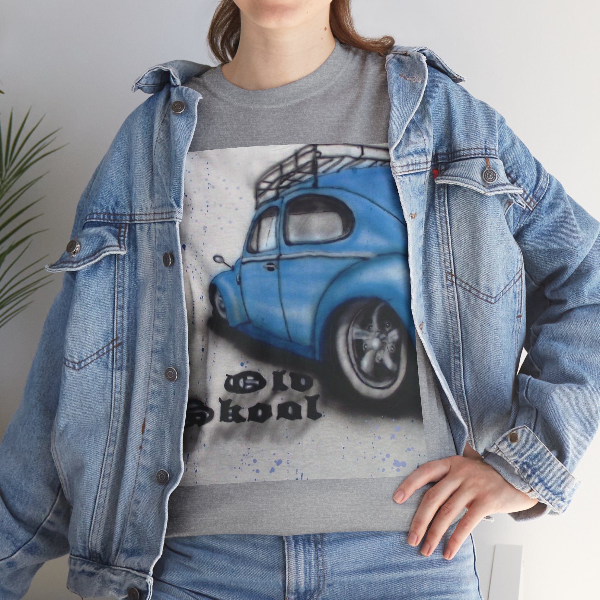 Vintage Blue VW Beetle T-Shirt — Old Skool Car Graphic Tee