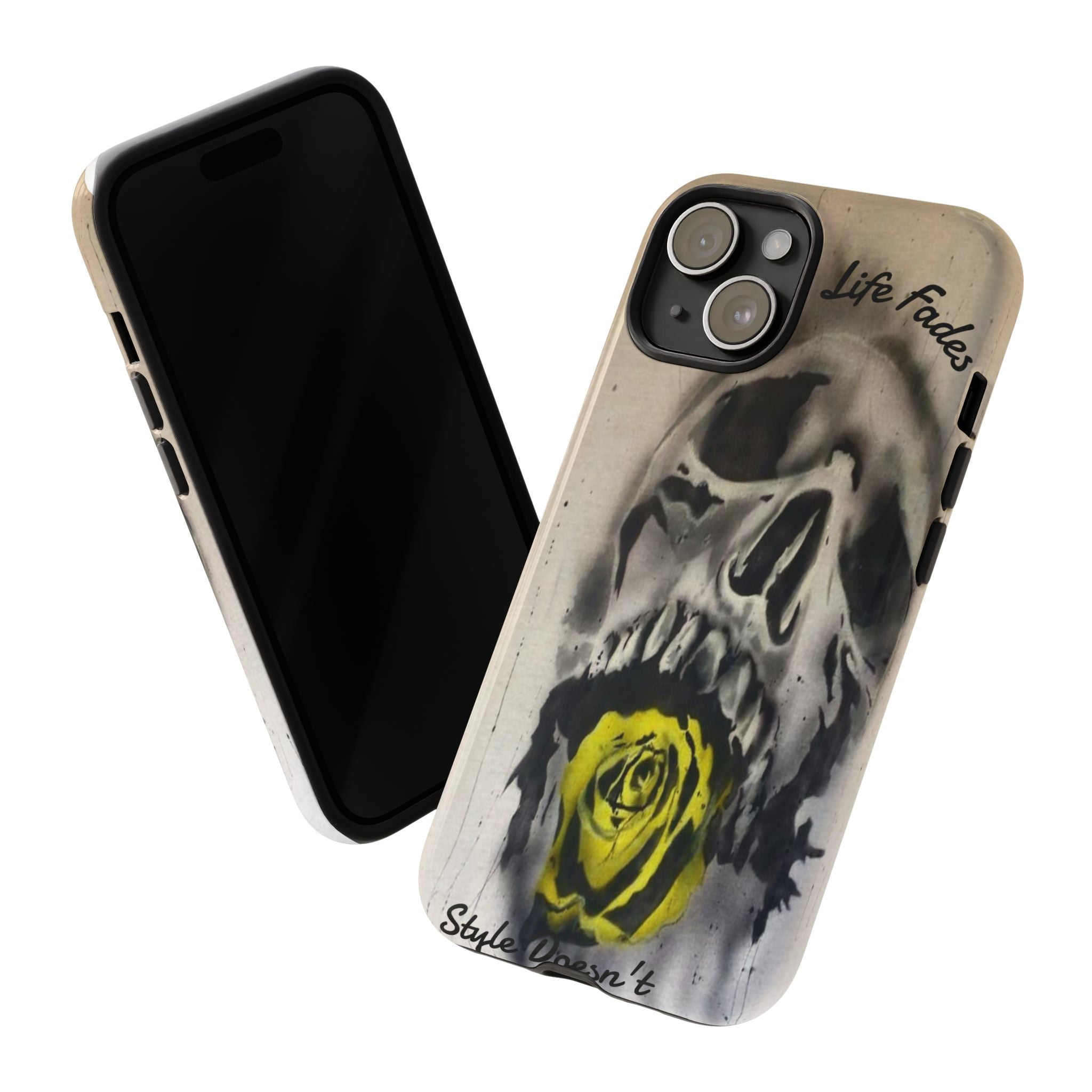 Skull & Rose Tough Case — “Life Fades. Style Doesn’t.” Phone Cover