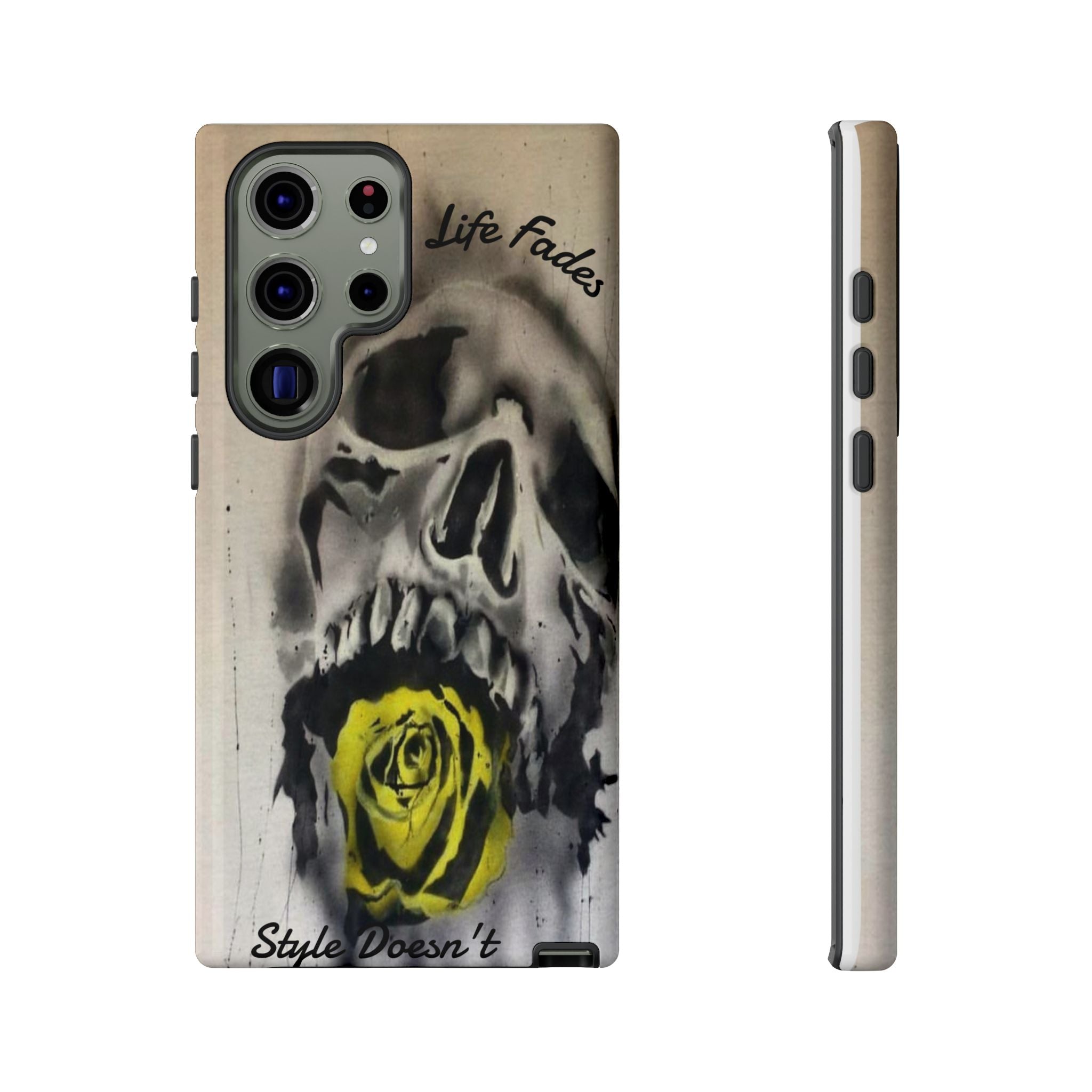 Skull & Rose Tough Case — “Life Fades. Style Doesn’t.” Phone Cover