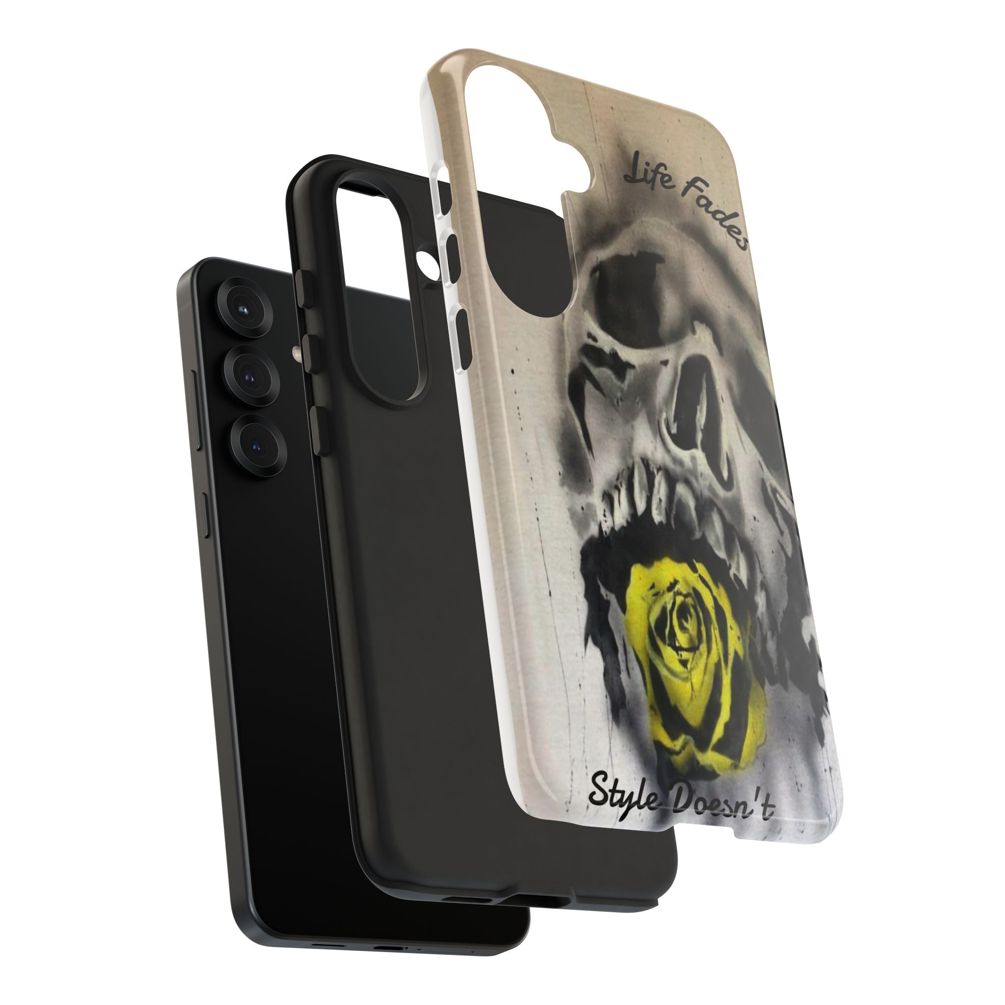 Skull & Rose Tough Case — “Life Fades. Style Doesn’t.” Phone Cover