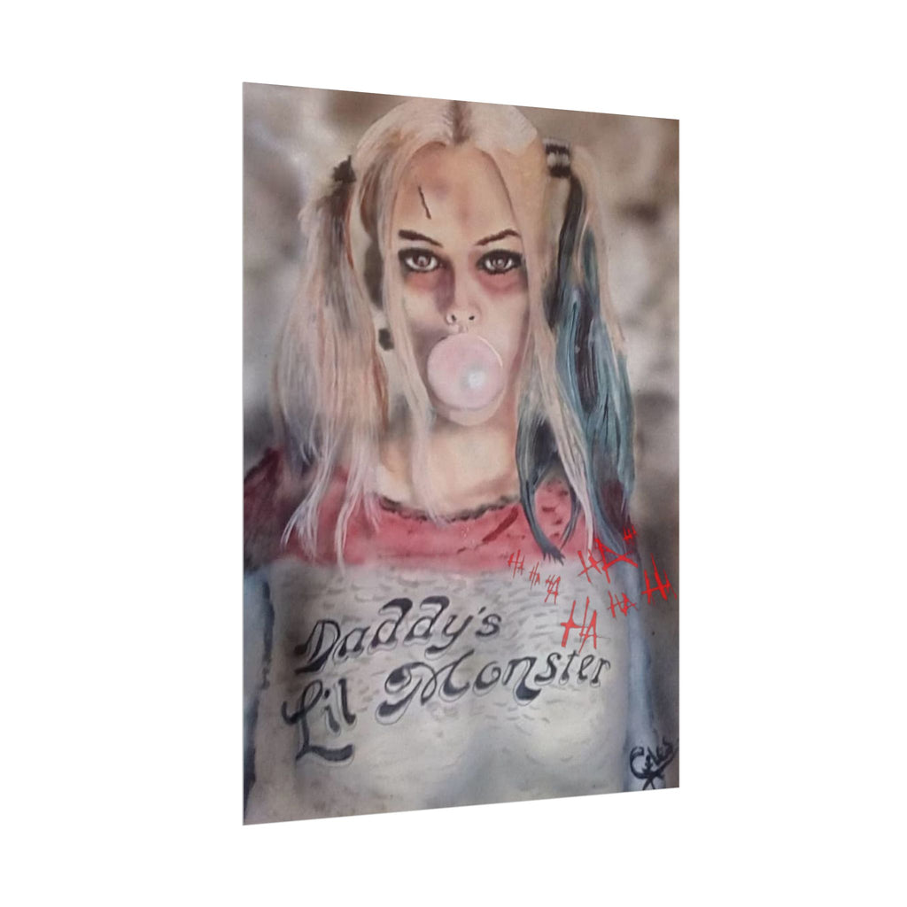 Rolled Poster — Grunge 'Daddy's Lil Monster' Punk Character Art