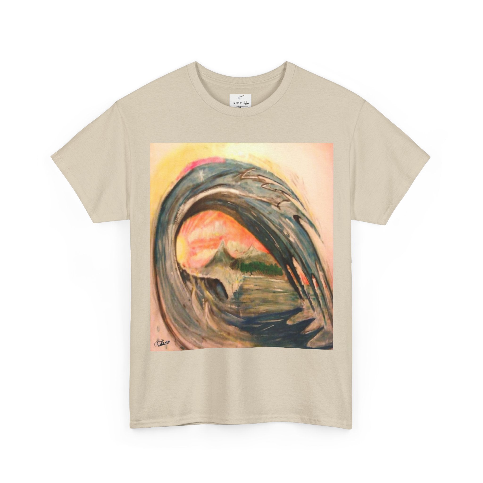 Surf Wave Art T-Shirt — Sunset Ocean Painting Tee
