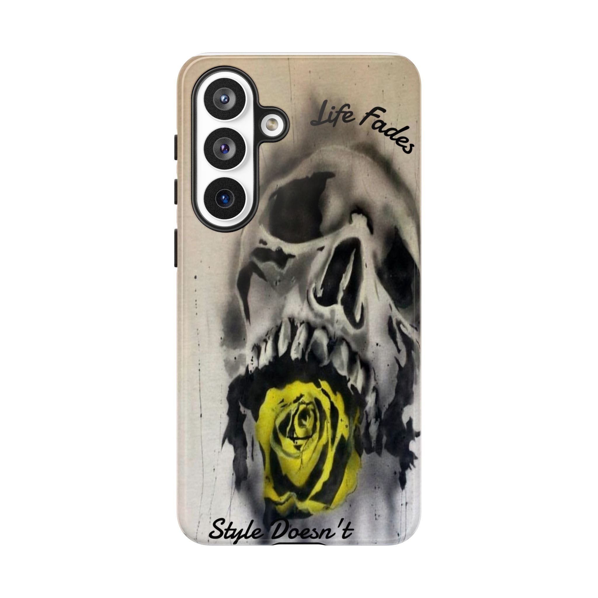 Skull & Rose Tough Case — “Life Fades. Style Doesn’t.” Phone Cover