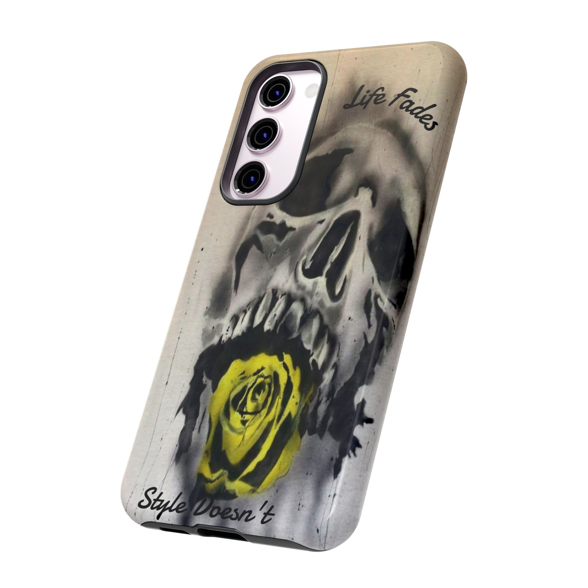 Skull & Rose Tough Case — “Life Fades. Style Doesn’t.” Phone Cover