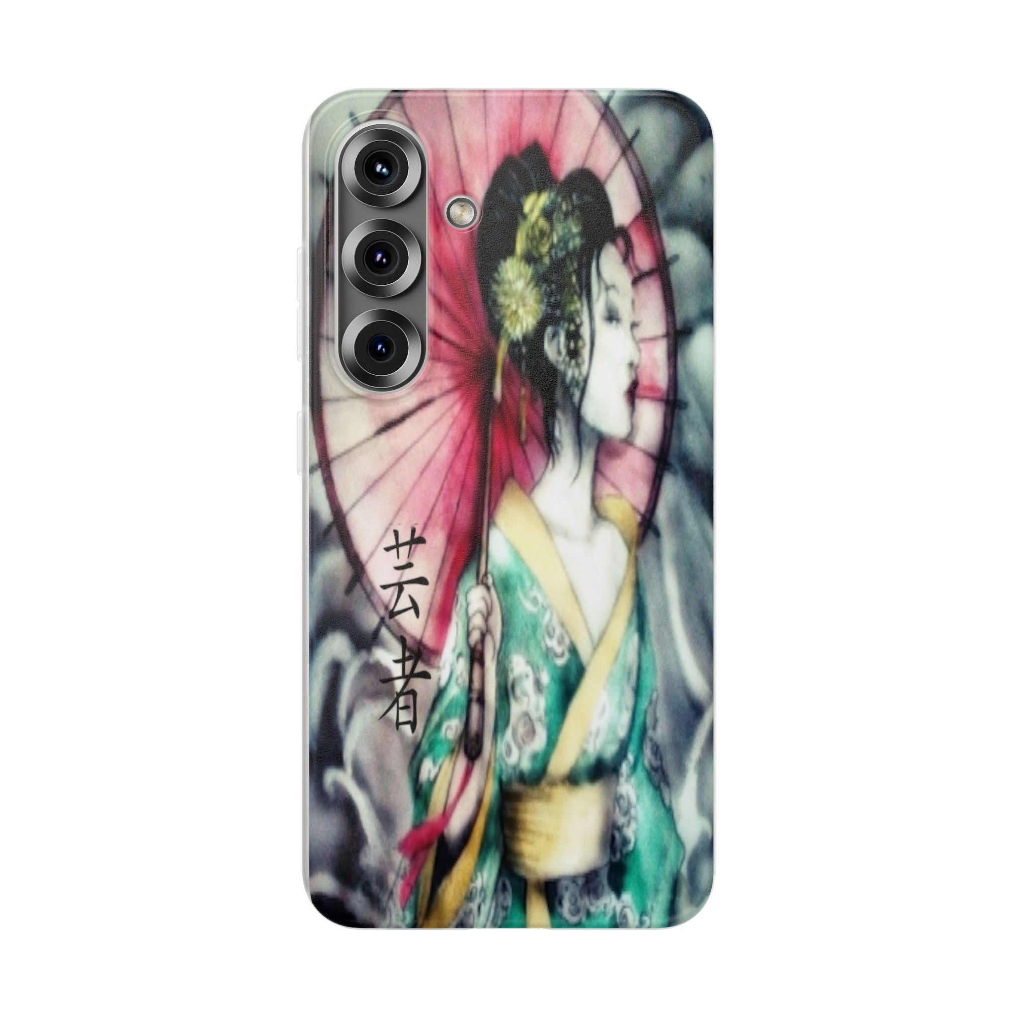 Geisha Art Phone Case — Japanese Parasol iPhone Flexi Case