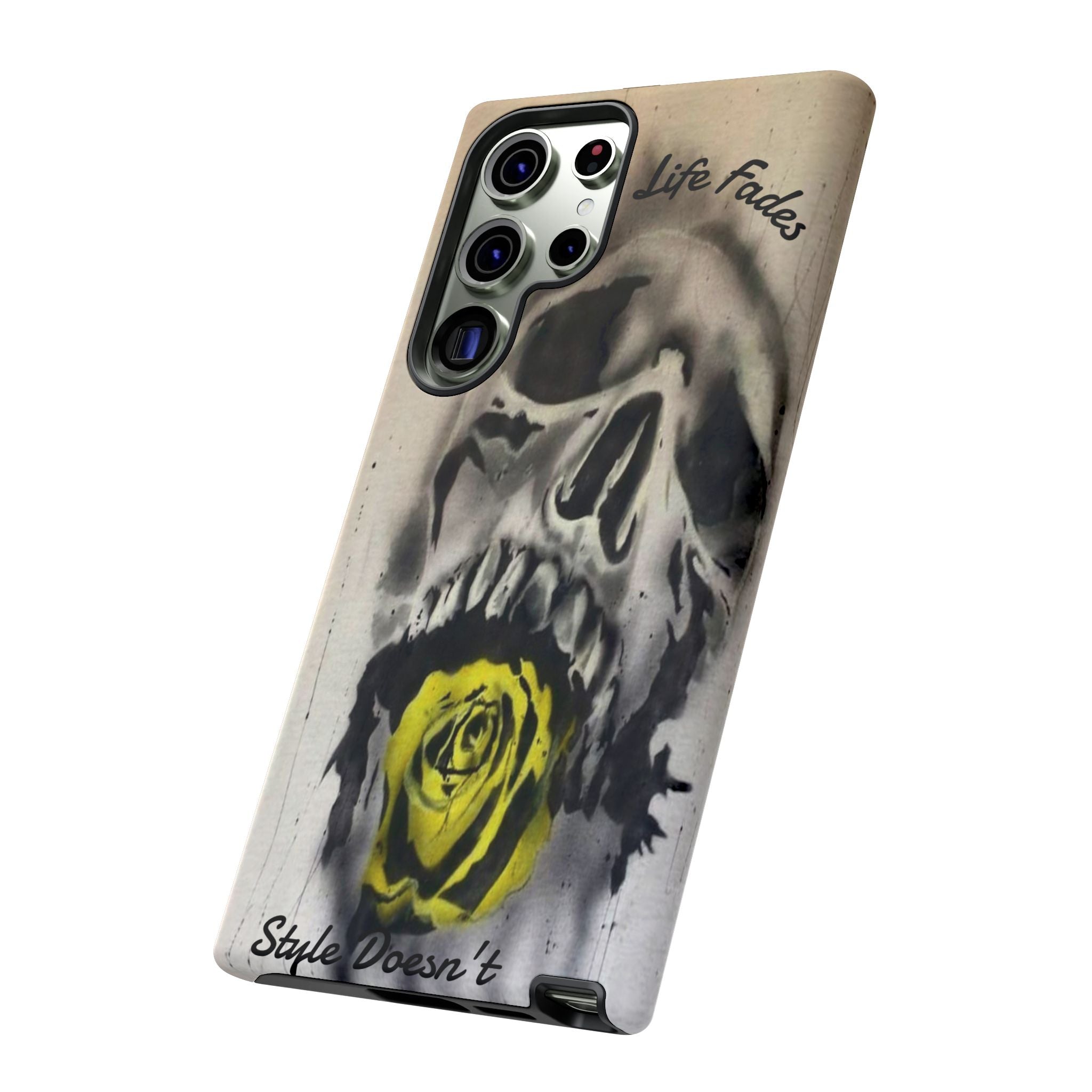 Skull & Rose Tough Case — “Life Fades. Style Doesn’t.” Phone Cover