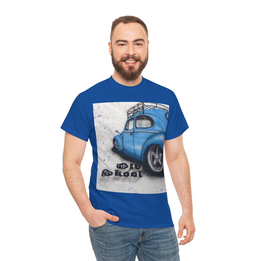 Vintage Blue VW Beetle T-Shirt — Old Skool Car Graphic Tee