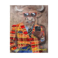 Highland Influencer Rolled Poster — Highland Cow in Tartan Blazer
