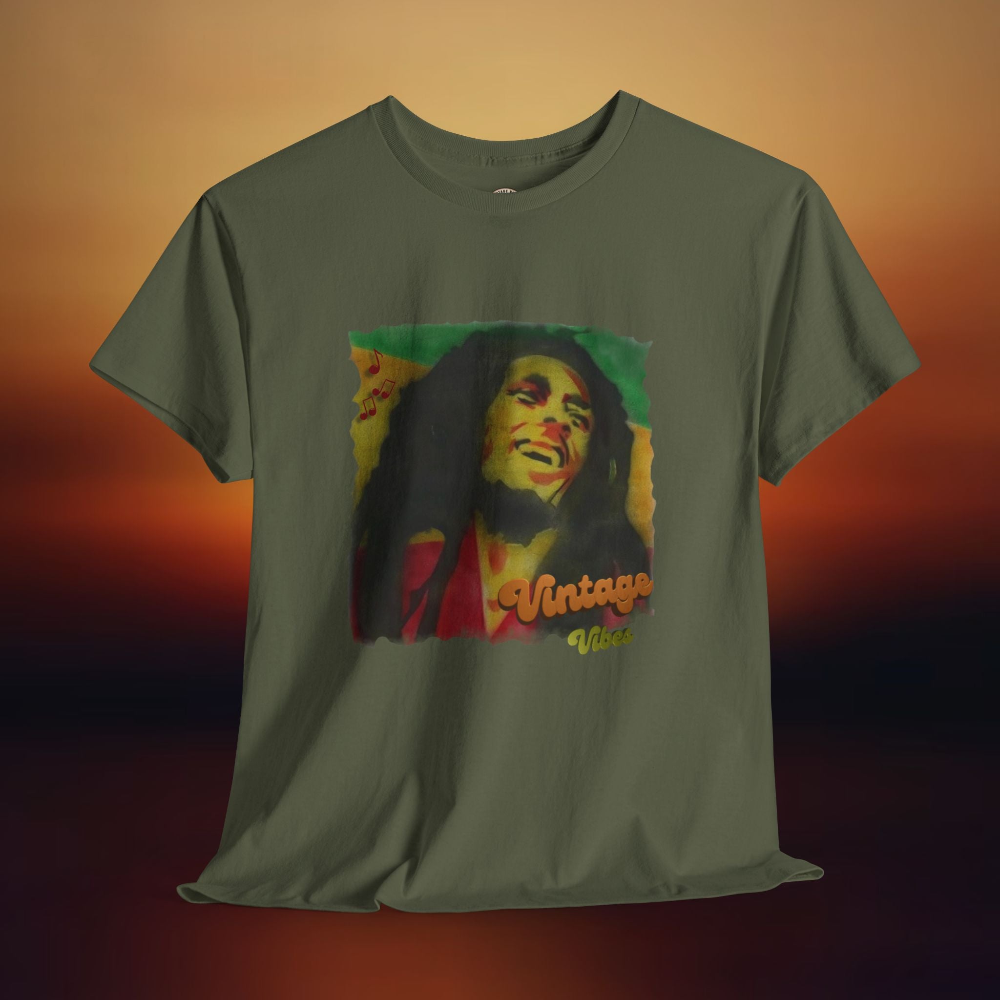Reggae Portrait T-Shirt | Rasta Colors Graphic Tee