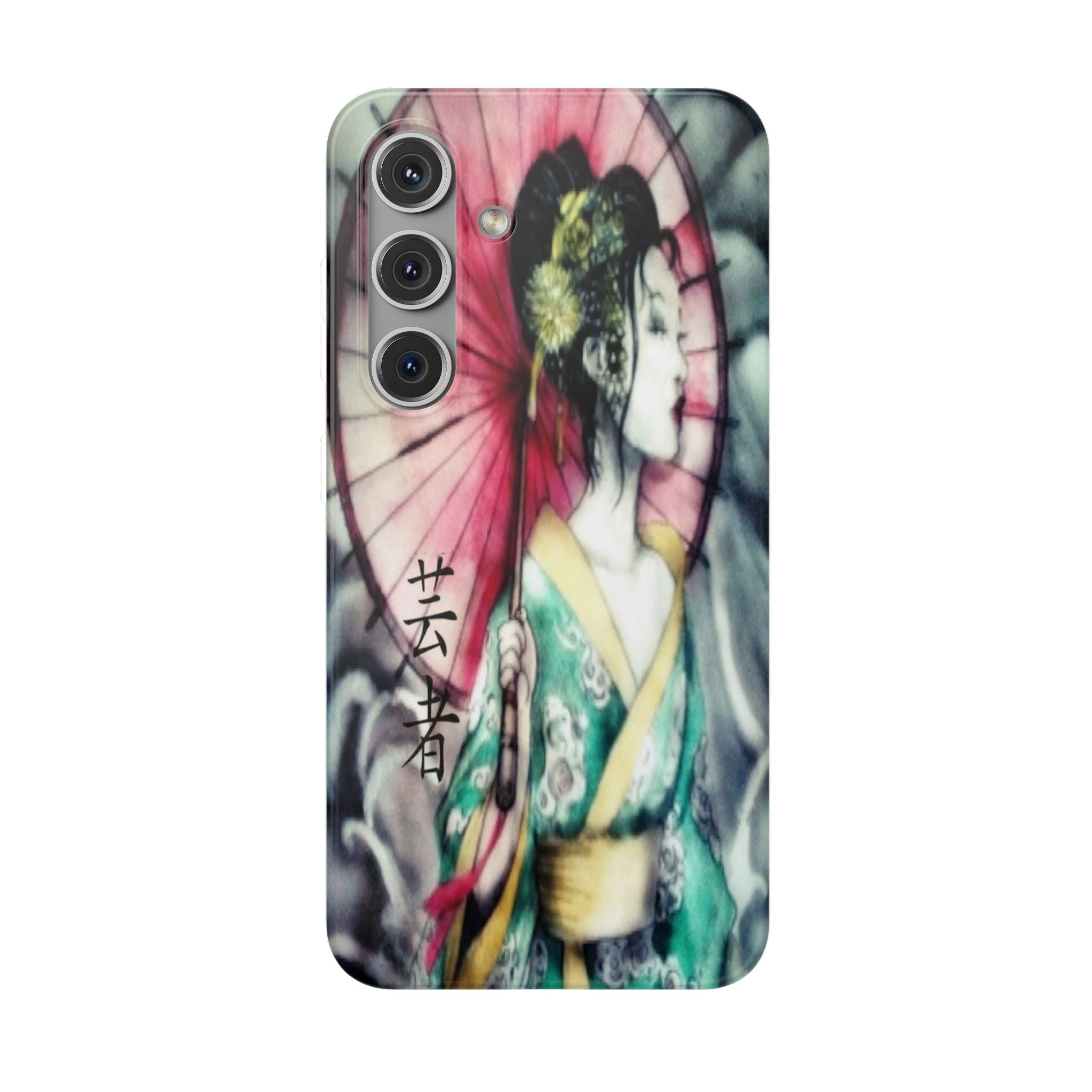 Geisha Art Phone Case — Japanese Parasol iPhone Flexi Case