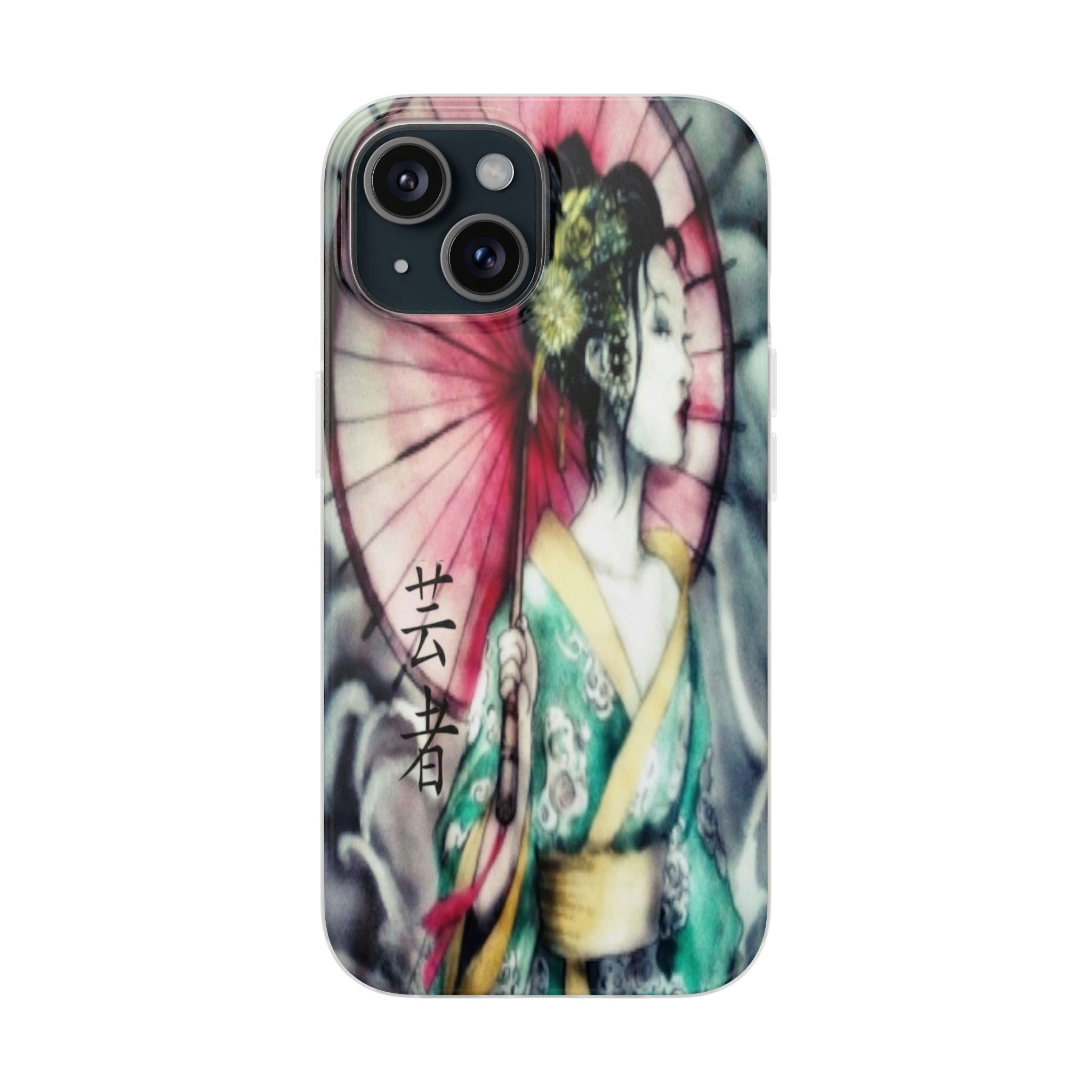 Geisha Art Phone Case — Japanese Parasol iPhone Flexi Case