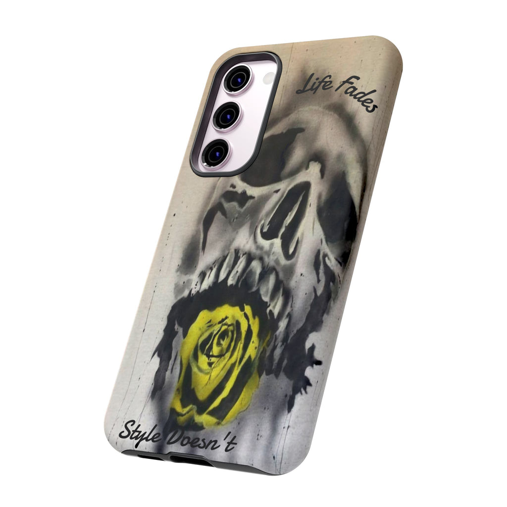 Skull & Rose Tough Case — “Life Fades. Style Doesn’t.” Phone Cover