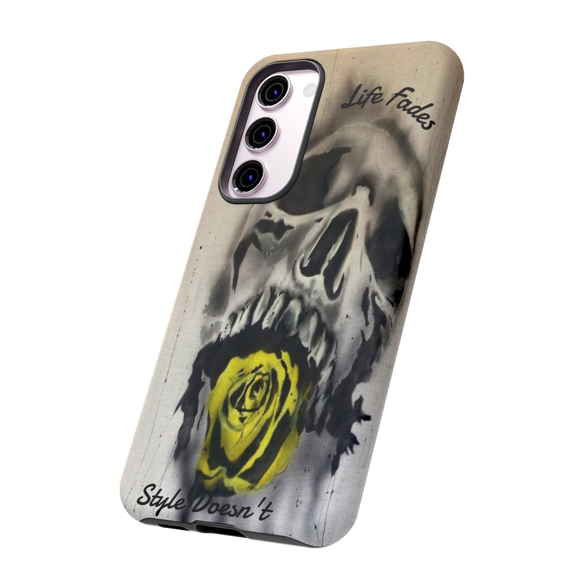 Skull & Rose Tough Case — “Life Fades. Style Doesn’t.” Phone Cover