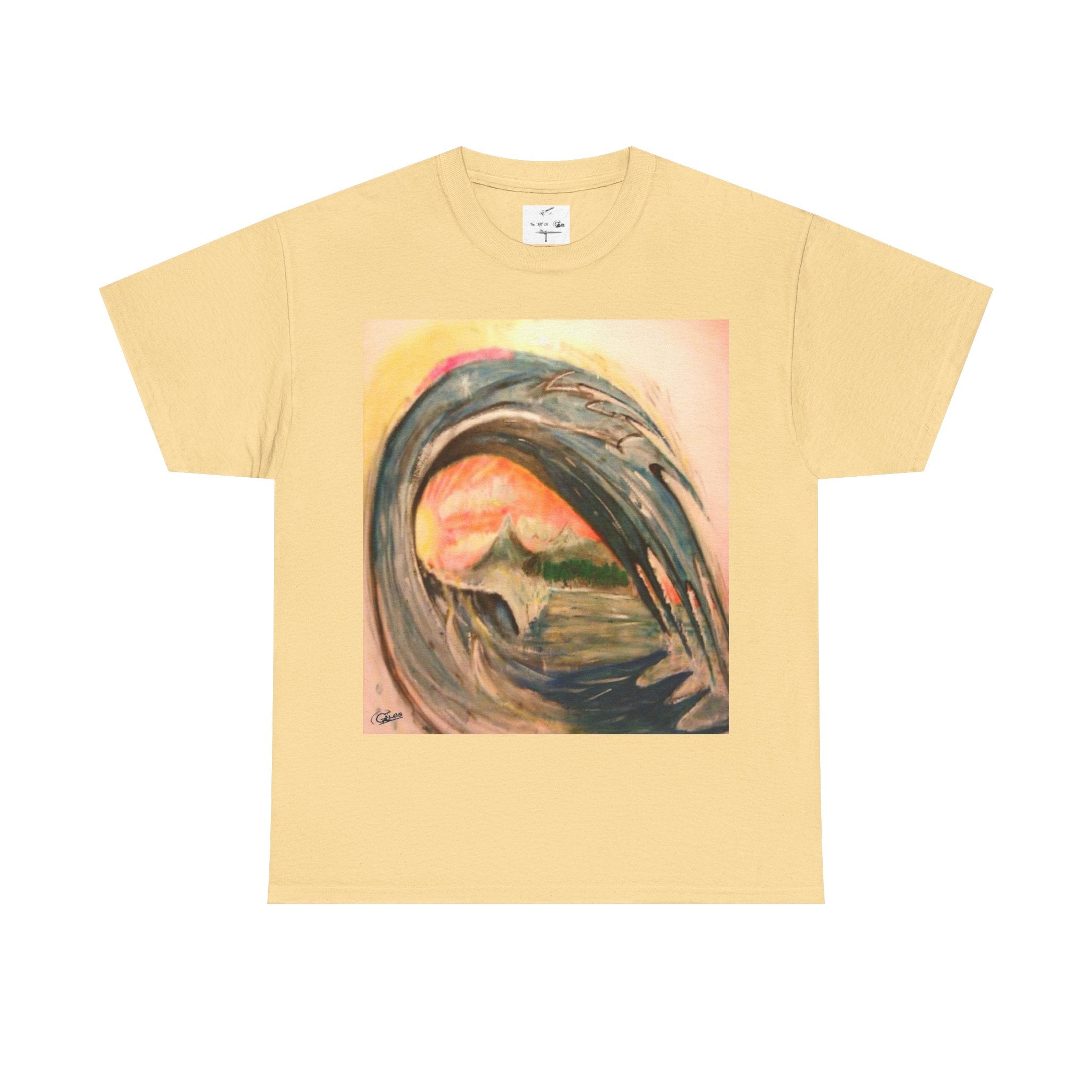 Surf Wave Art T-Shirt — Sunset Ocean Painting Tee