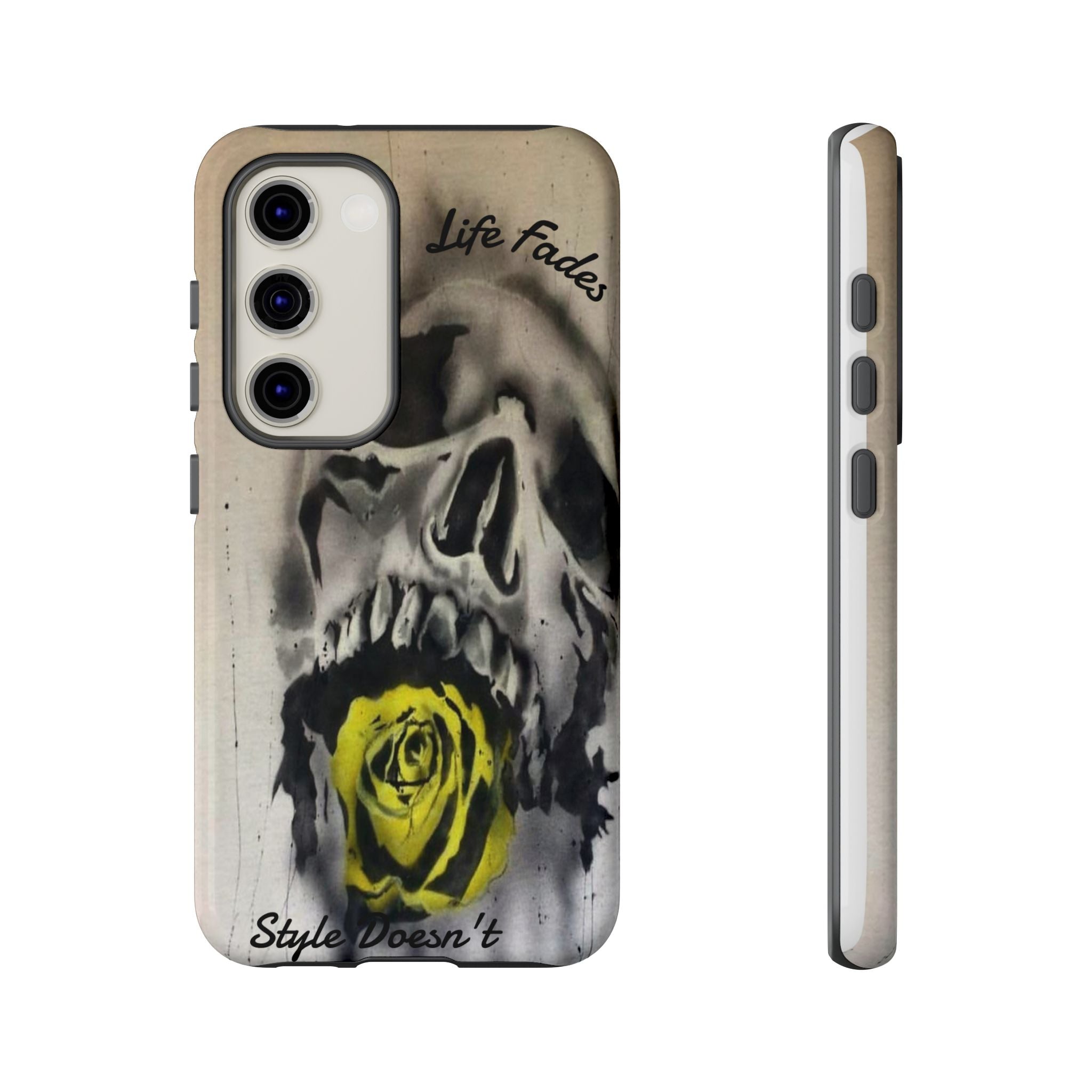 Skull & Rose Tough Case — “Life Fades. Style Doesn’t.” Phone Cover