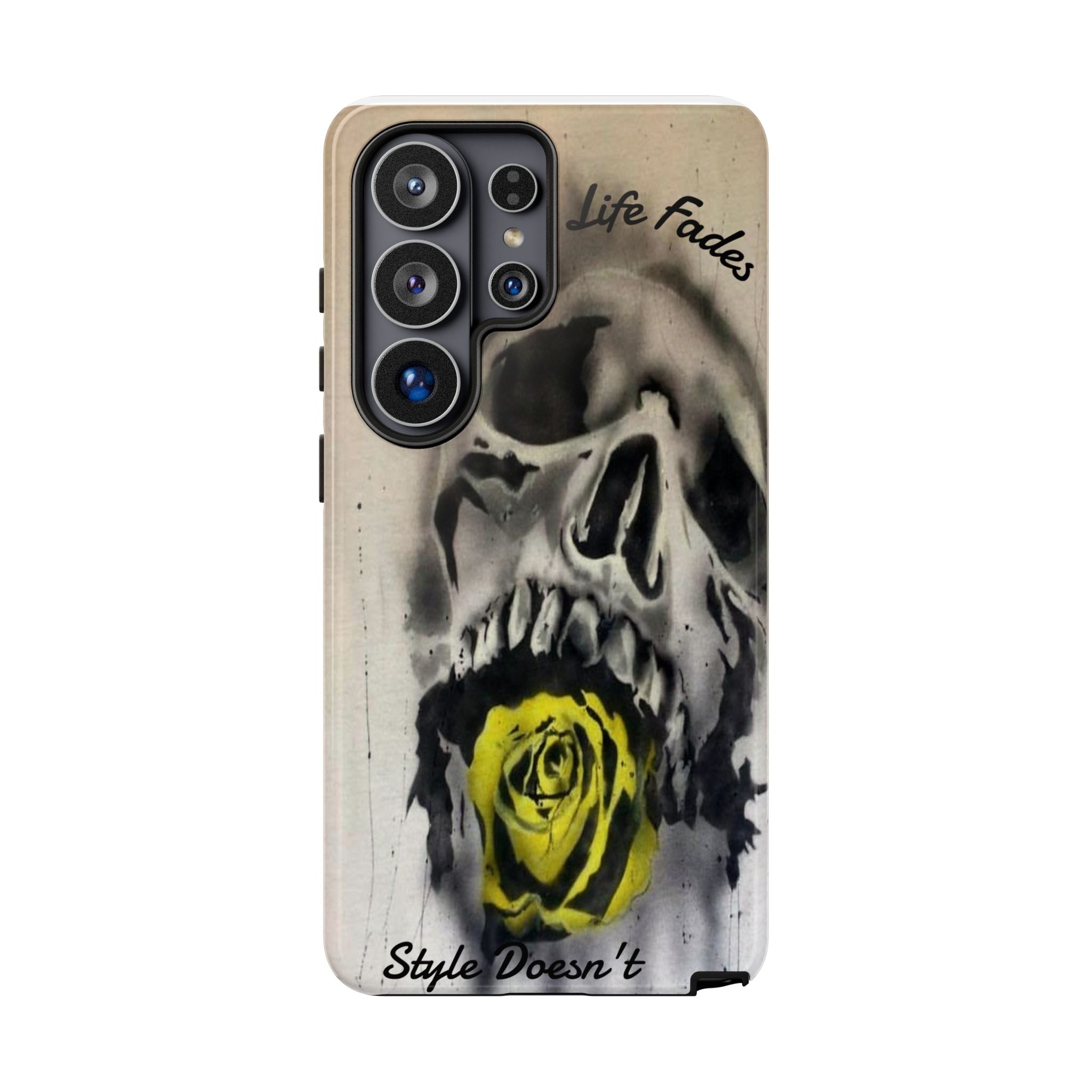 Skull & Rose Tough Case — “Life Fades. Style Doesn’t.” Phone Cover