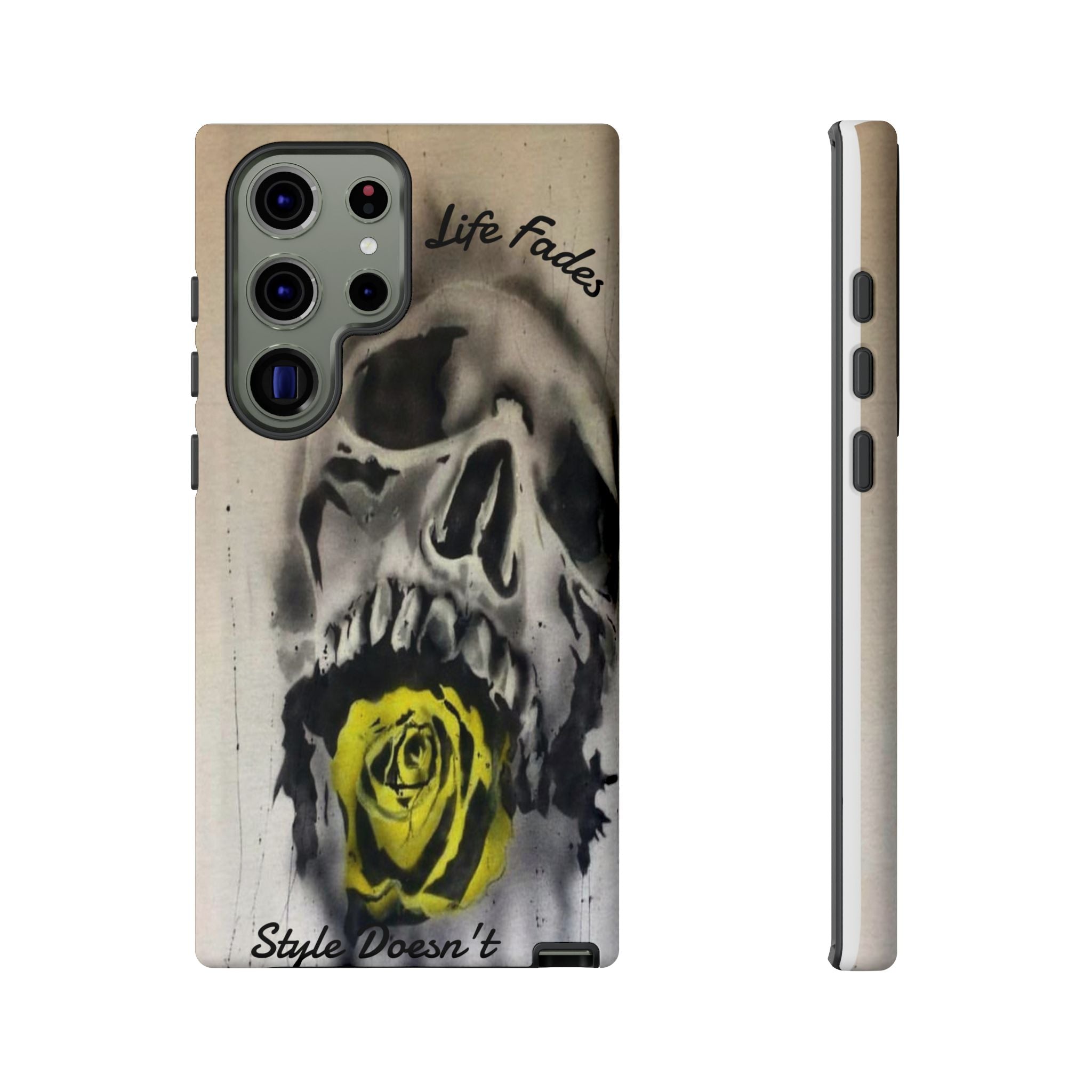 Skull & Rose Tough Case — “Life Fades. Style Doesn’t.” Phone Cover