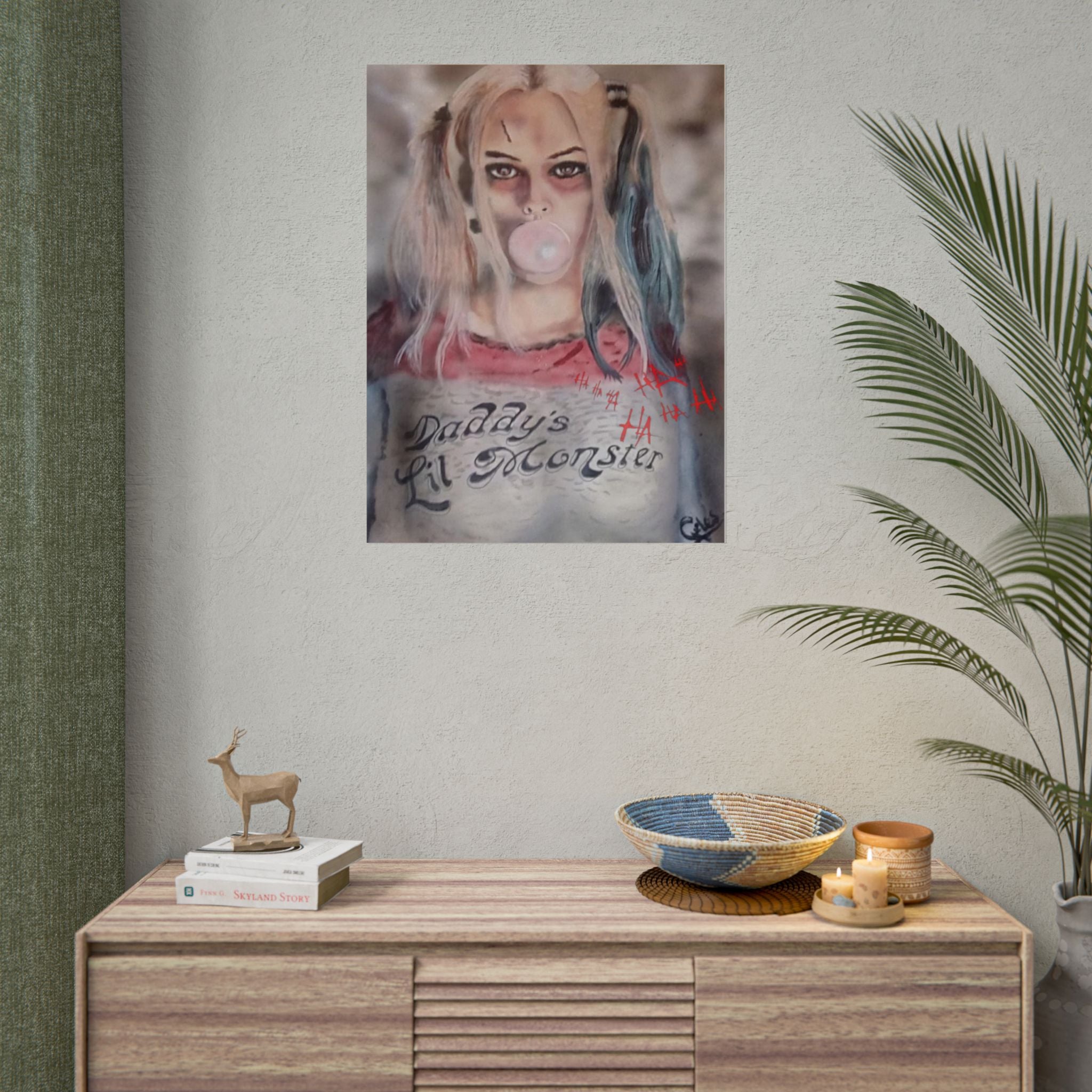 Rolled Poster — Grunge 'Daddy's Lil Monster' Punk Character Art