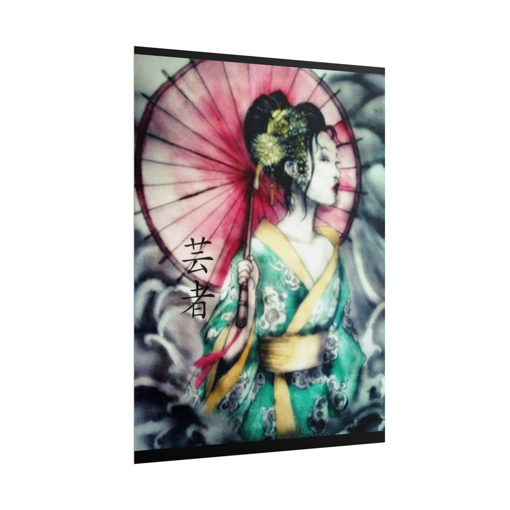 Geisha Umbrella Art Poster — Japanese Geisha Wall Decor Rolled Poster
