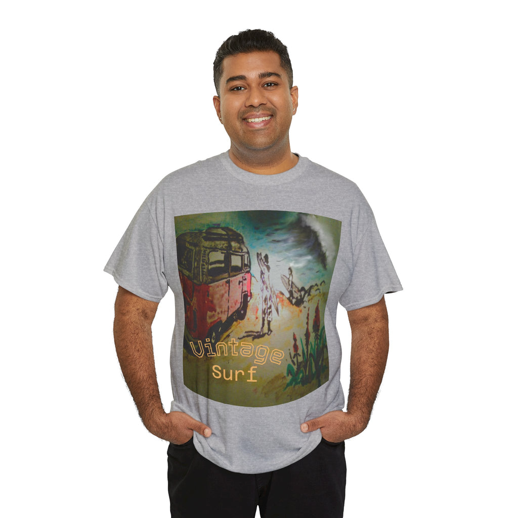 Vintage Surf T-Shirt — Retro VW Bus Beach Graphic