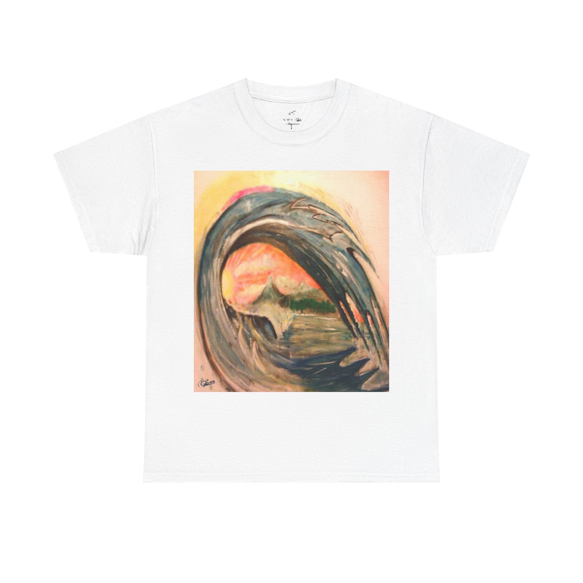 Surf Wave Art T-Shirt — Sunset Ocean Painting Tee