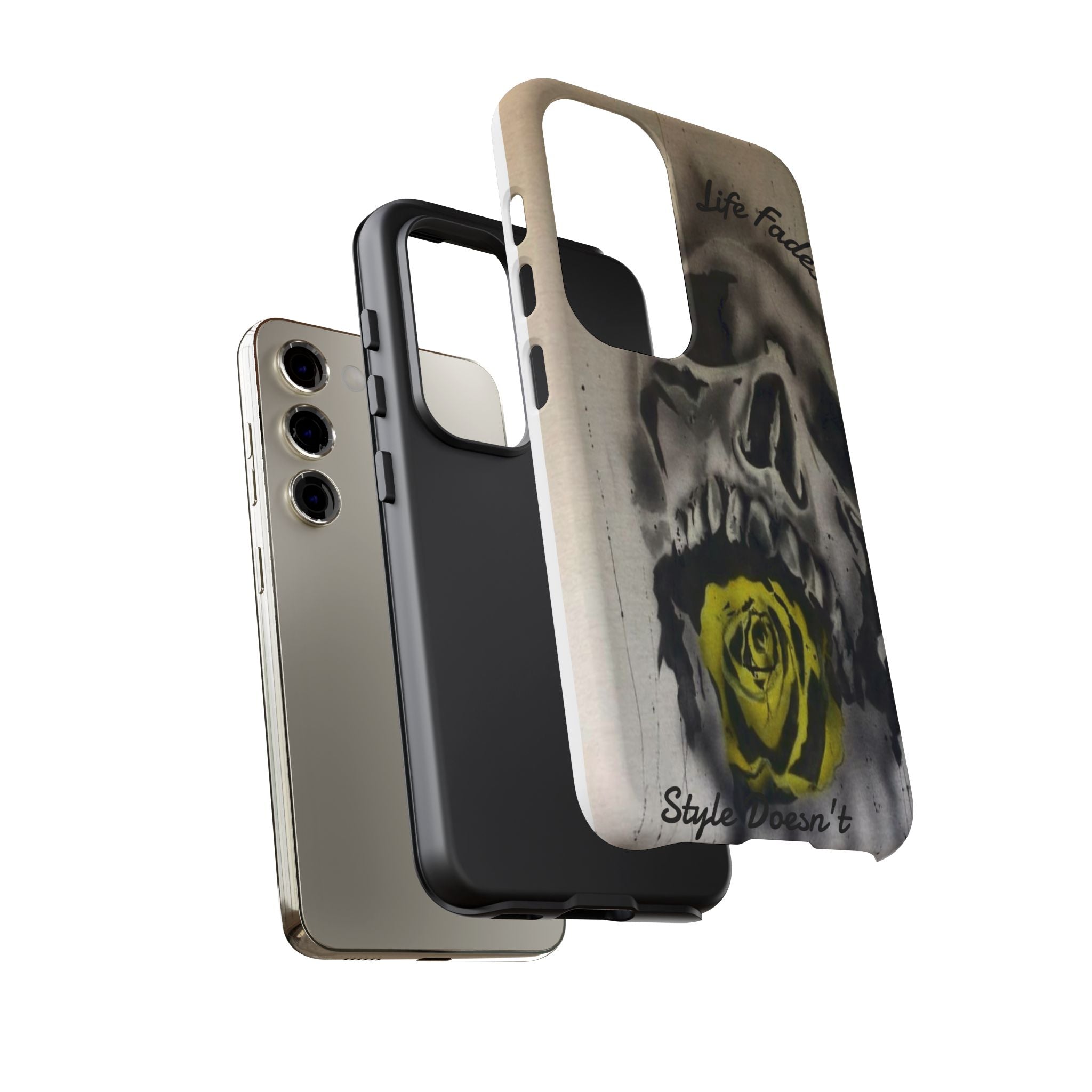 Skull & Rose Tough Case — “Life Fades. Style Doesn’t.” Phone Cover
