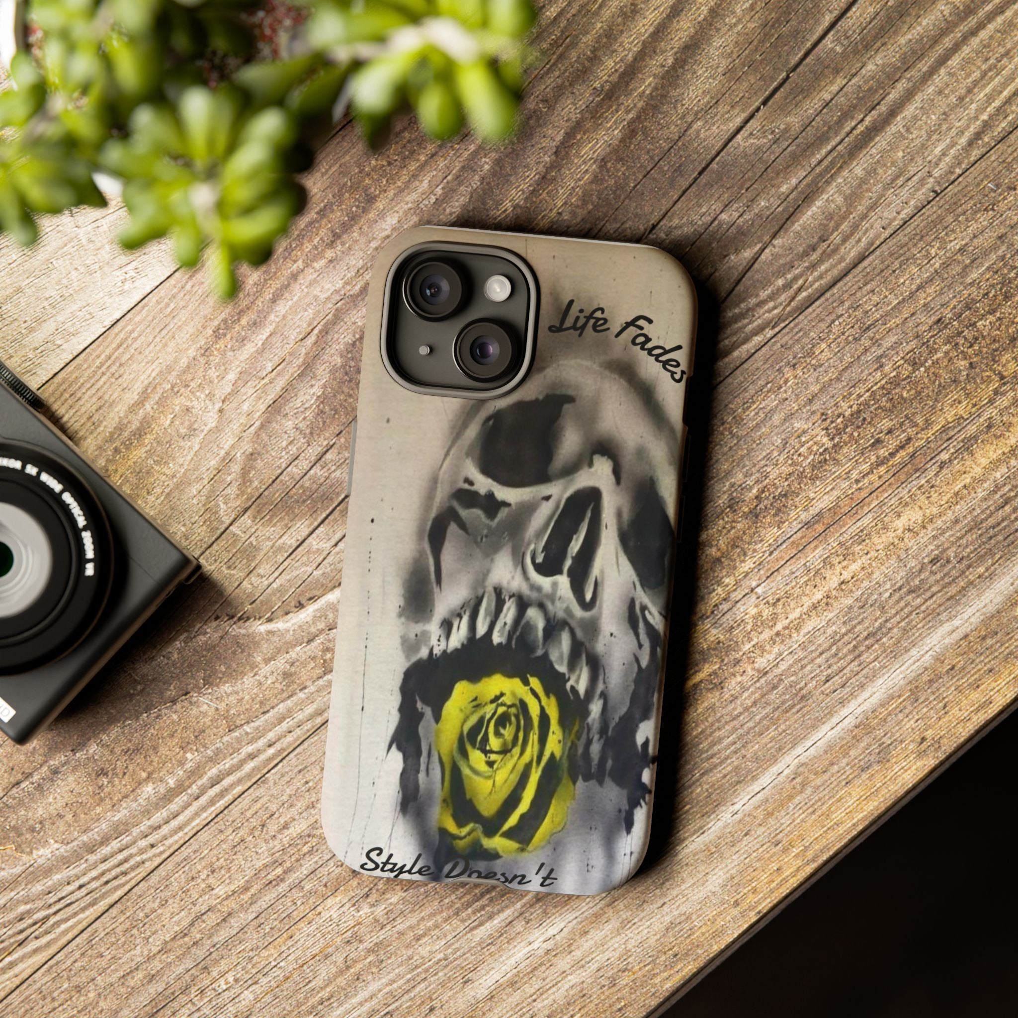 Skull & Rose Tough Case — “Life Fades. Style Doesn’t.” Phone Cover