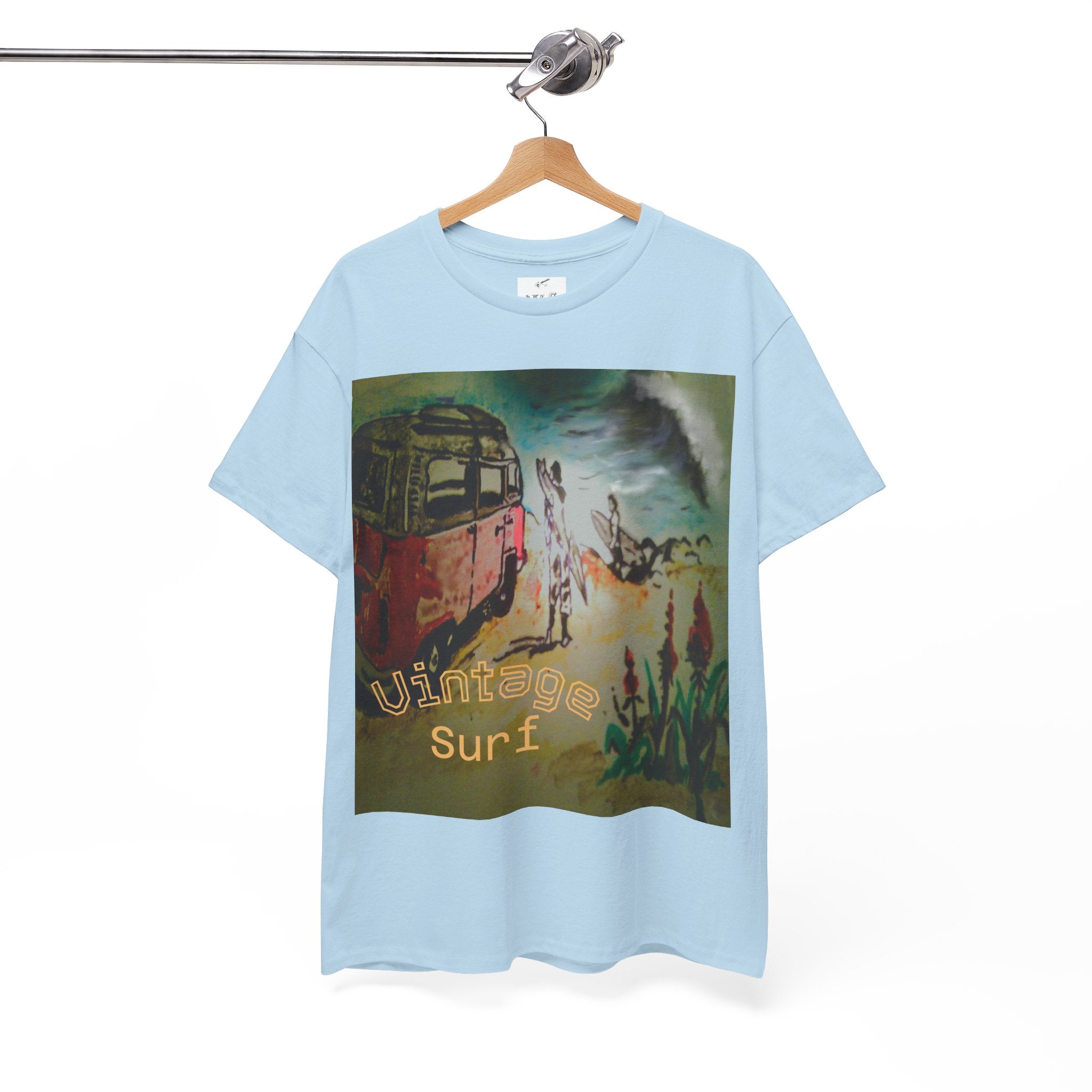 Vintage Surf T-Shirt — Retro VW Bus Beach Graphic