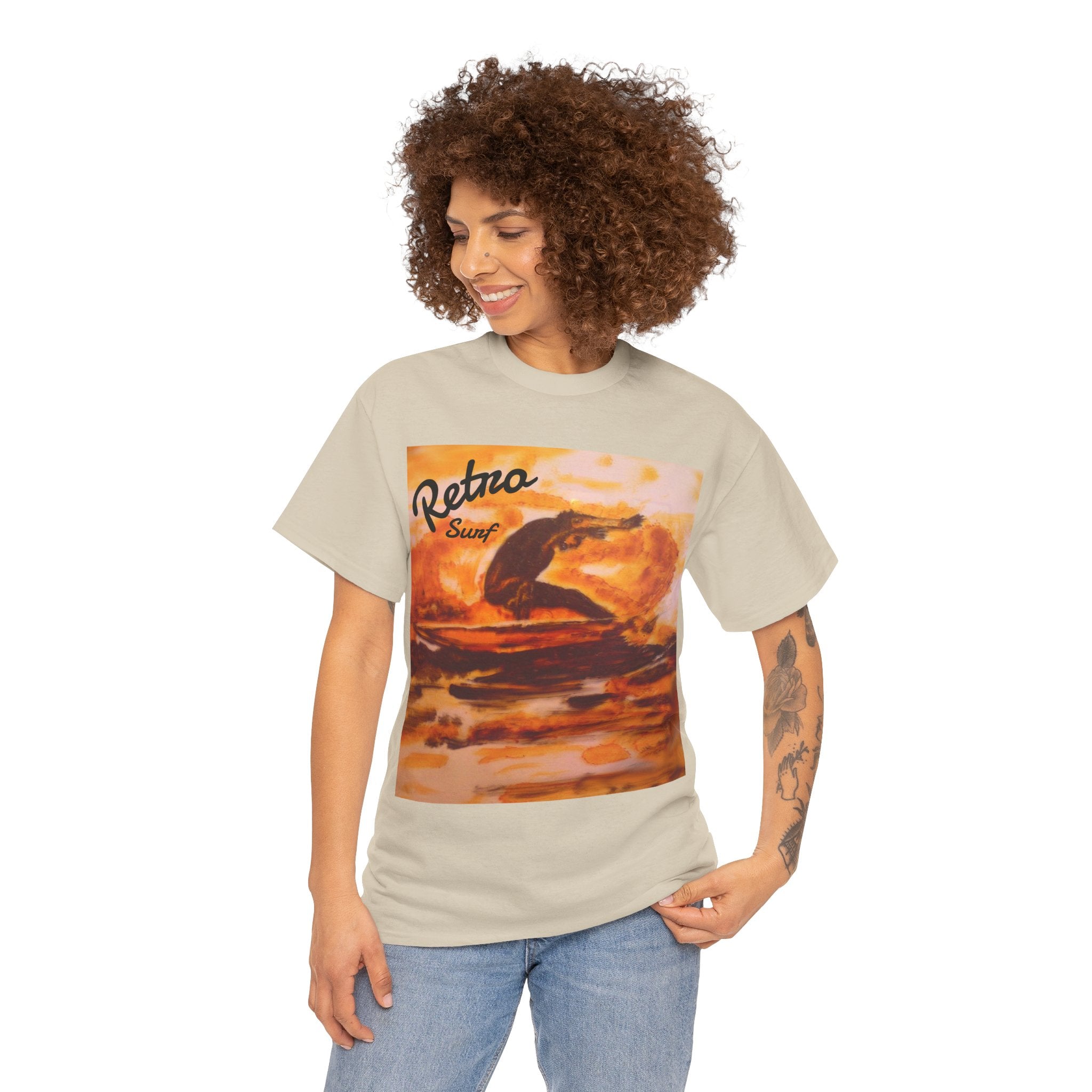 Retro Surf T-Shirt — Vintage Sunset Surfing Graphic Tee