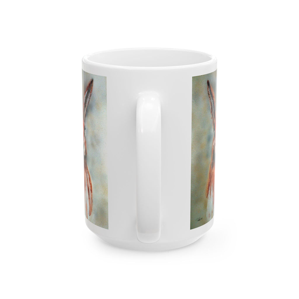 Hare Portrait Ceramic Mug – Whimsical Rabbit Art Coffee Cup (11oz & 15oz)