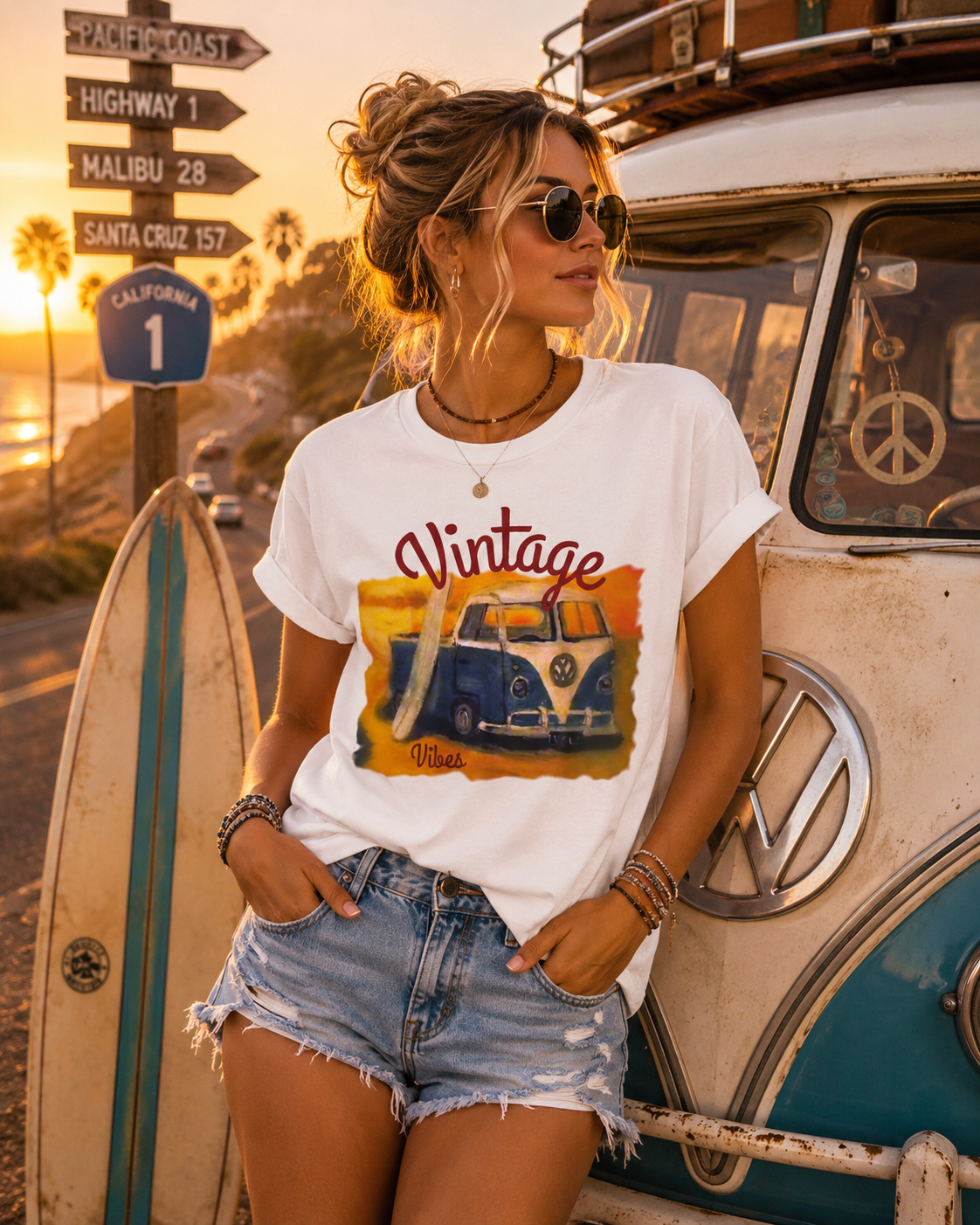 Vintage VW Camper Tee — 'Vintage' Retro Surf Van T-Shirt