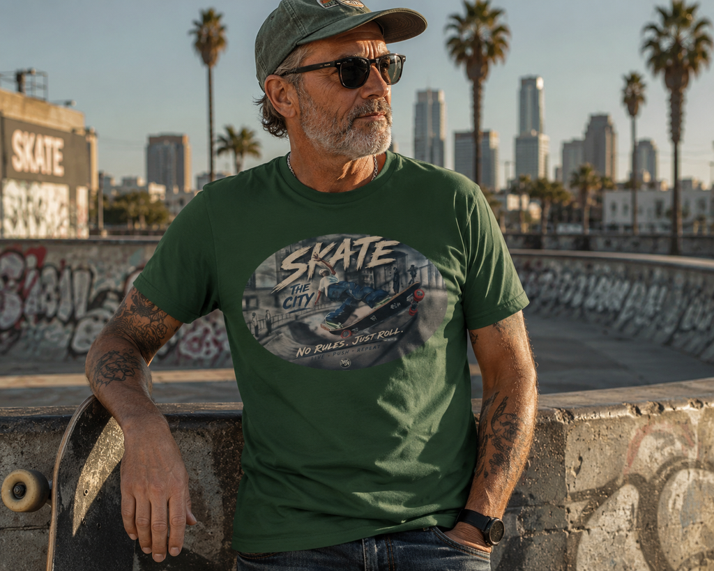 Skate the City Tee | Retro Skateboard Graphic