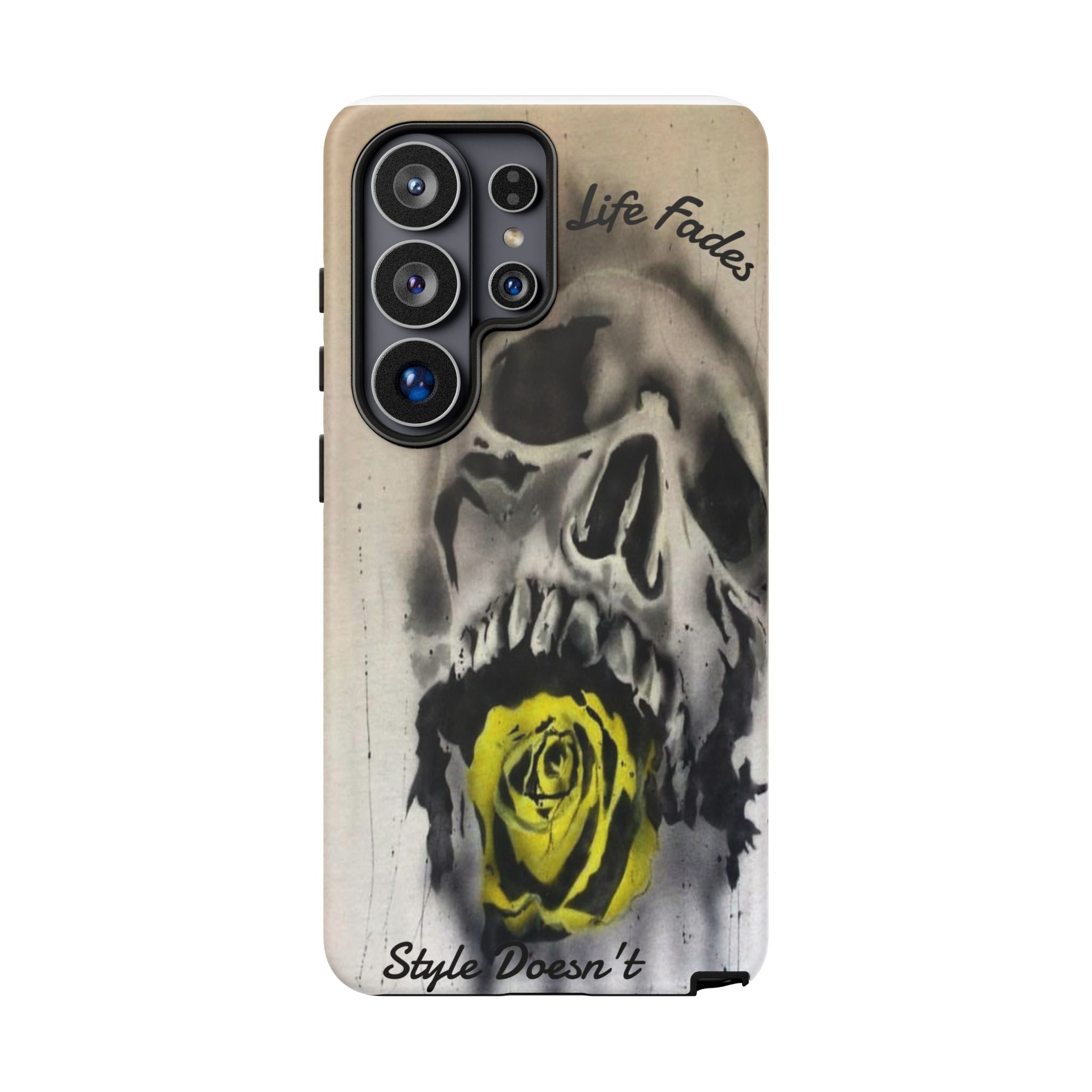 Skull & Rose Tough Case — “Life Fades. Style Doesn’t.” Phone Cover