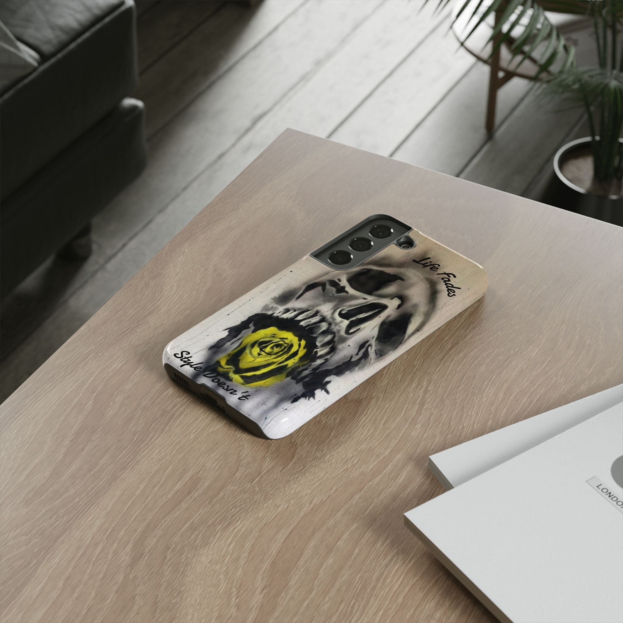 Skull & Rose Tough Case — “Life Fades. Style Doesn’t.” Phone Cover
