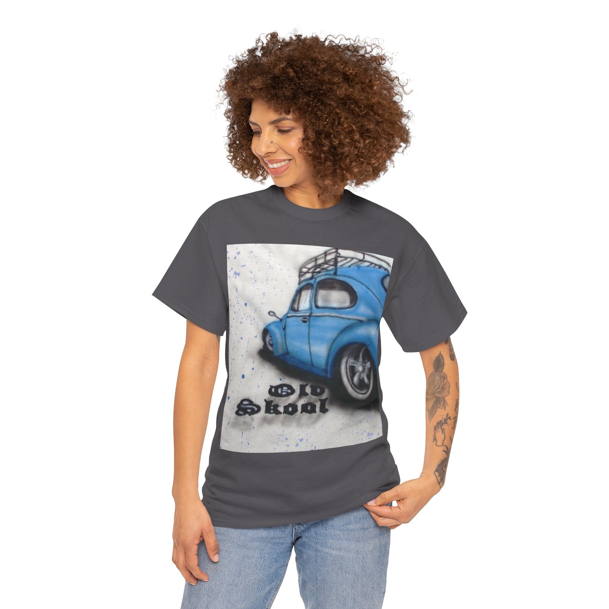 Vintage Blue VW Beetle T-Shirt — Old Skool Car Graphic Tee