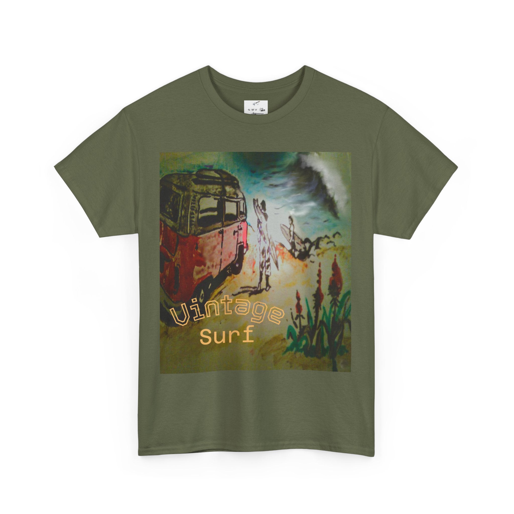 Vintage Surf T-Shirt — Retro VW Bus Beach Graphic