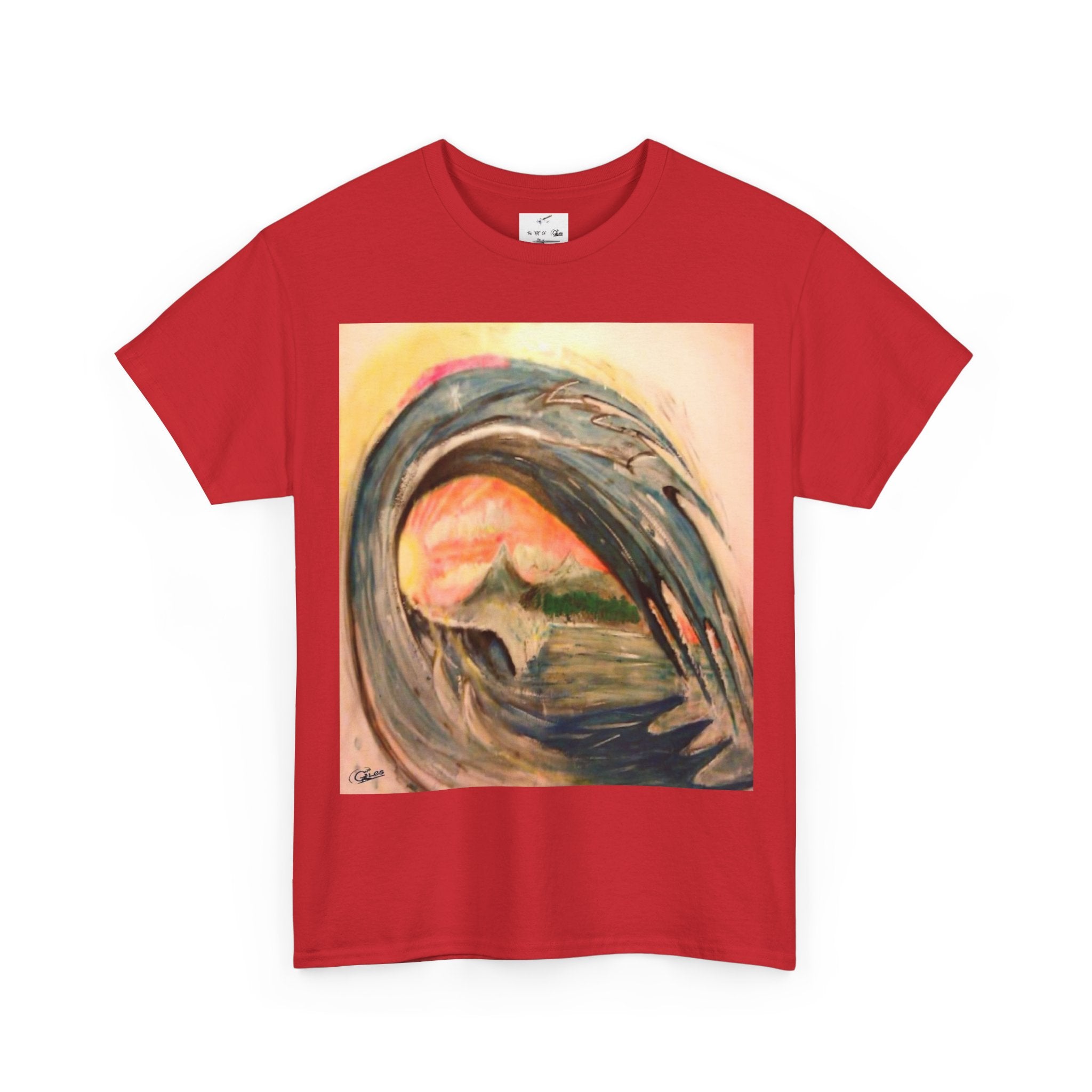 Surf Wave Art T-Shirt — Sunset Ocean Painting Tee